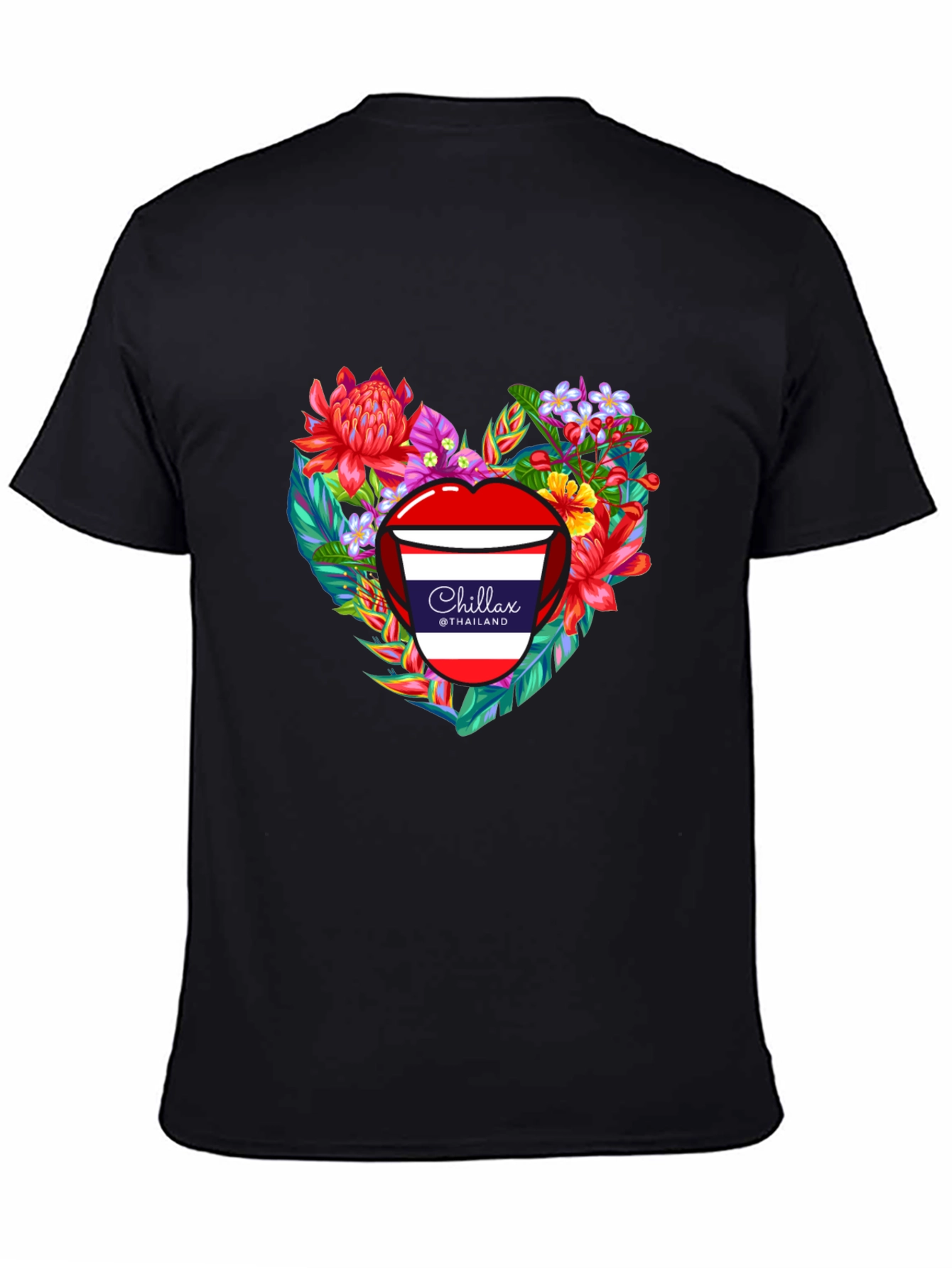 Chillax Thailand Floral Heart Graphic T-Shirt