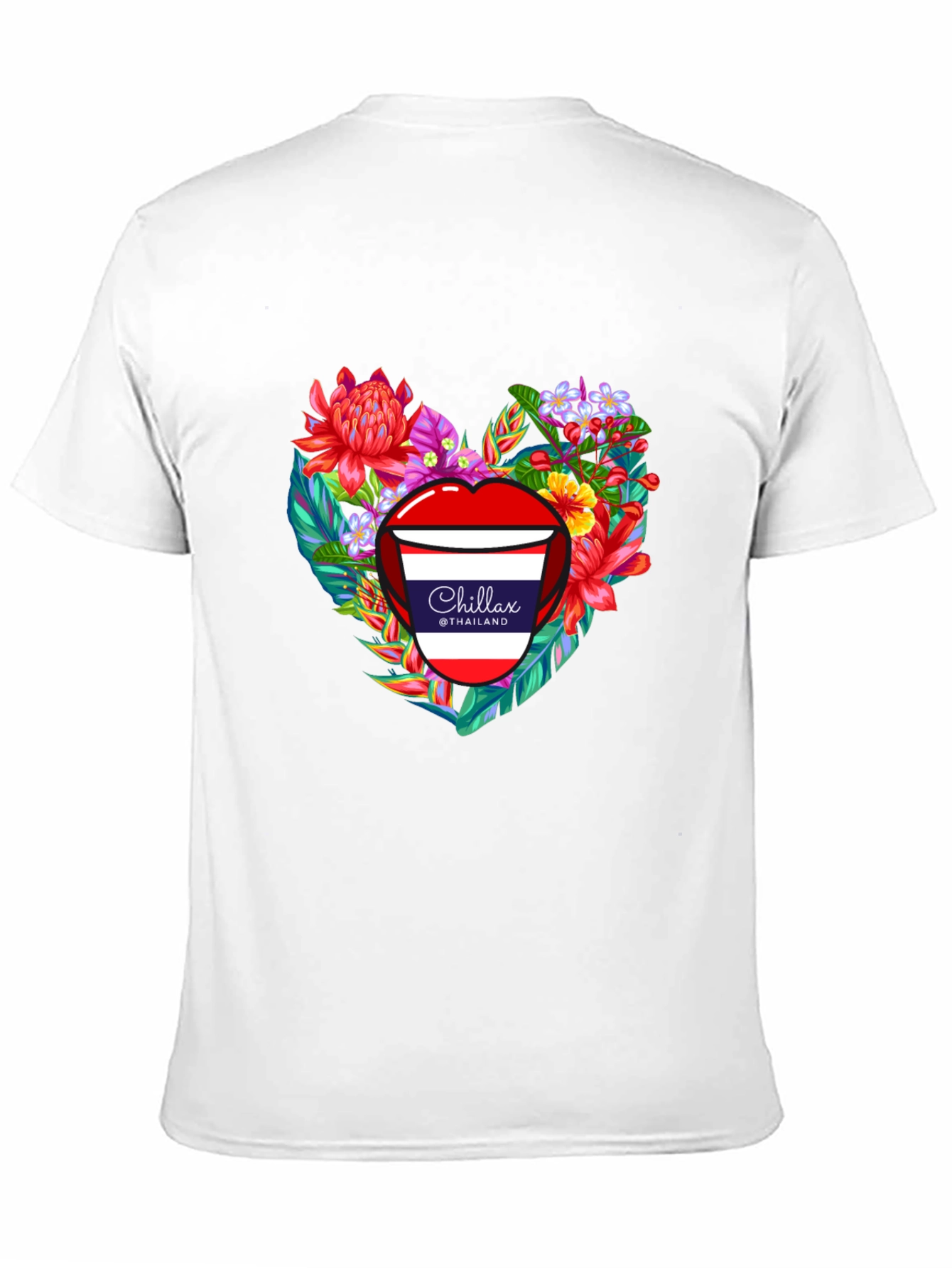 Chillax Thailand Floral Heart Graphic T-Shirt
