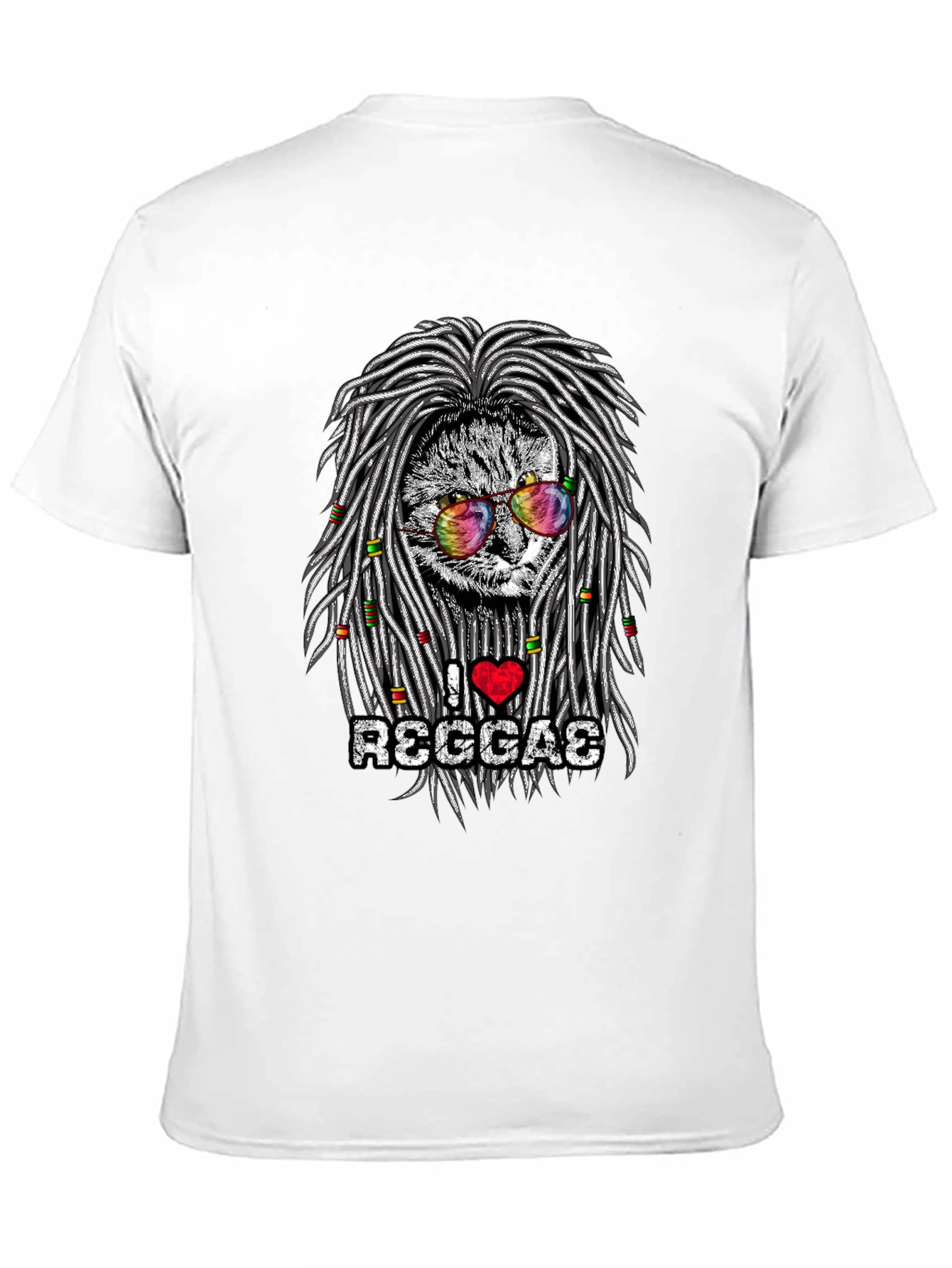 I Love Reggae Cat Graphic T-Shirt
