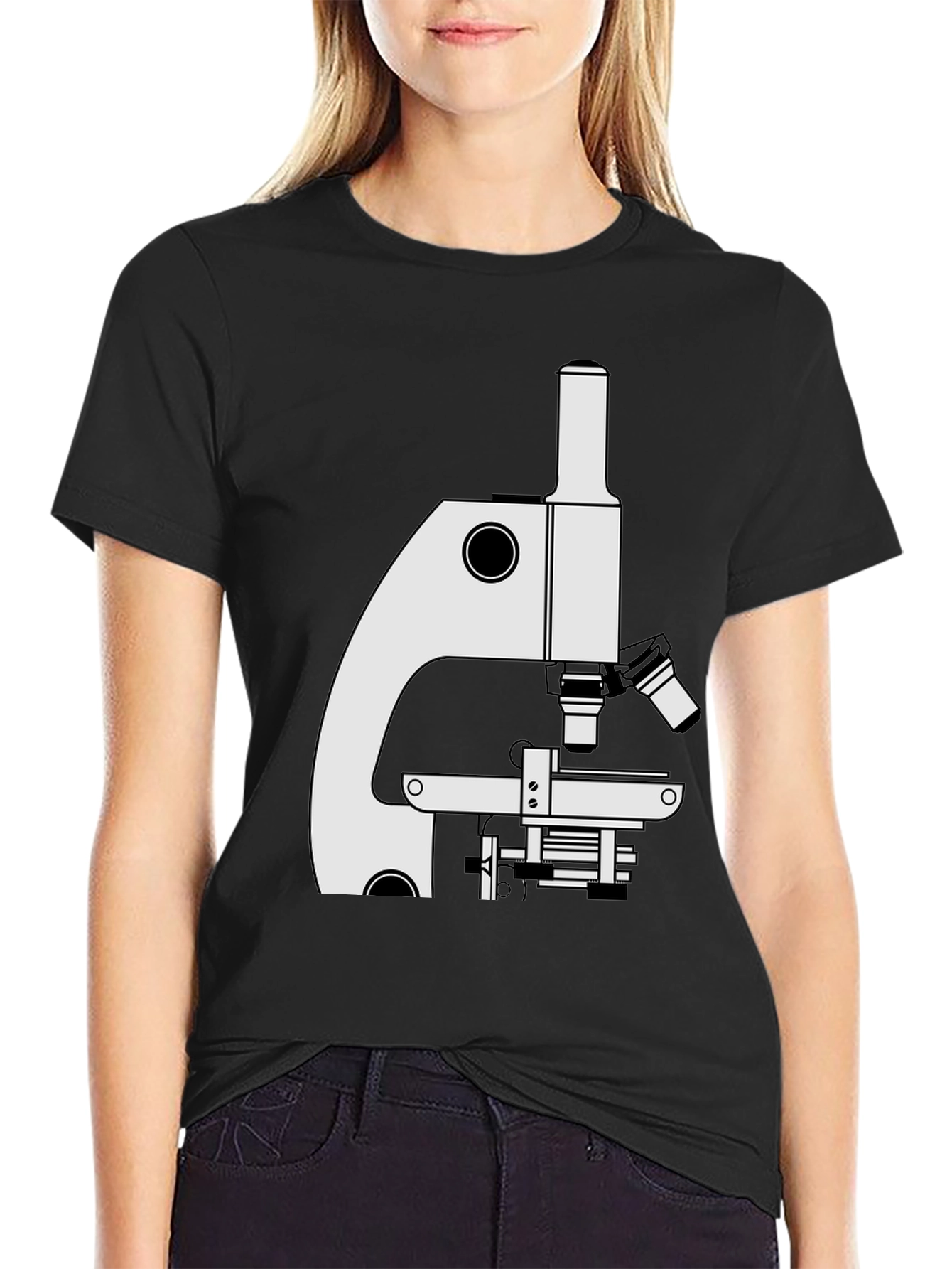 Science Microscope Graphic Tee - Black