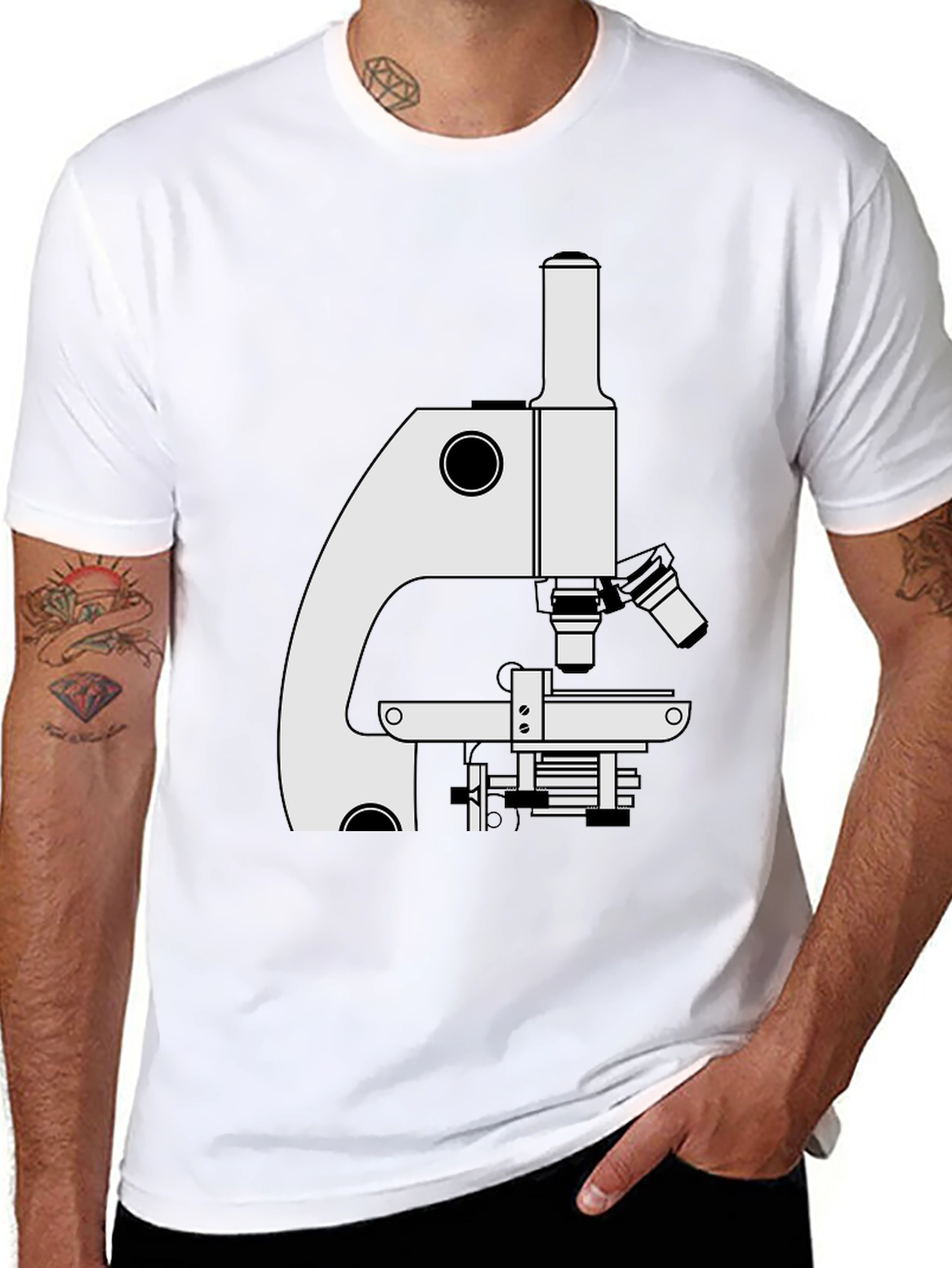 Science Microscope Graphic Tee - Black