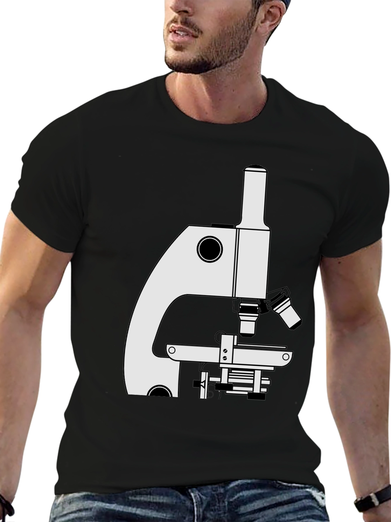 Science Microscope Graphic Tee - Black