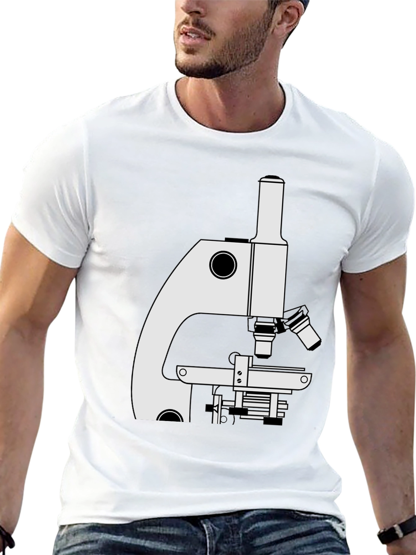 Science Microscope Graphic Tee - Black