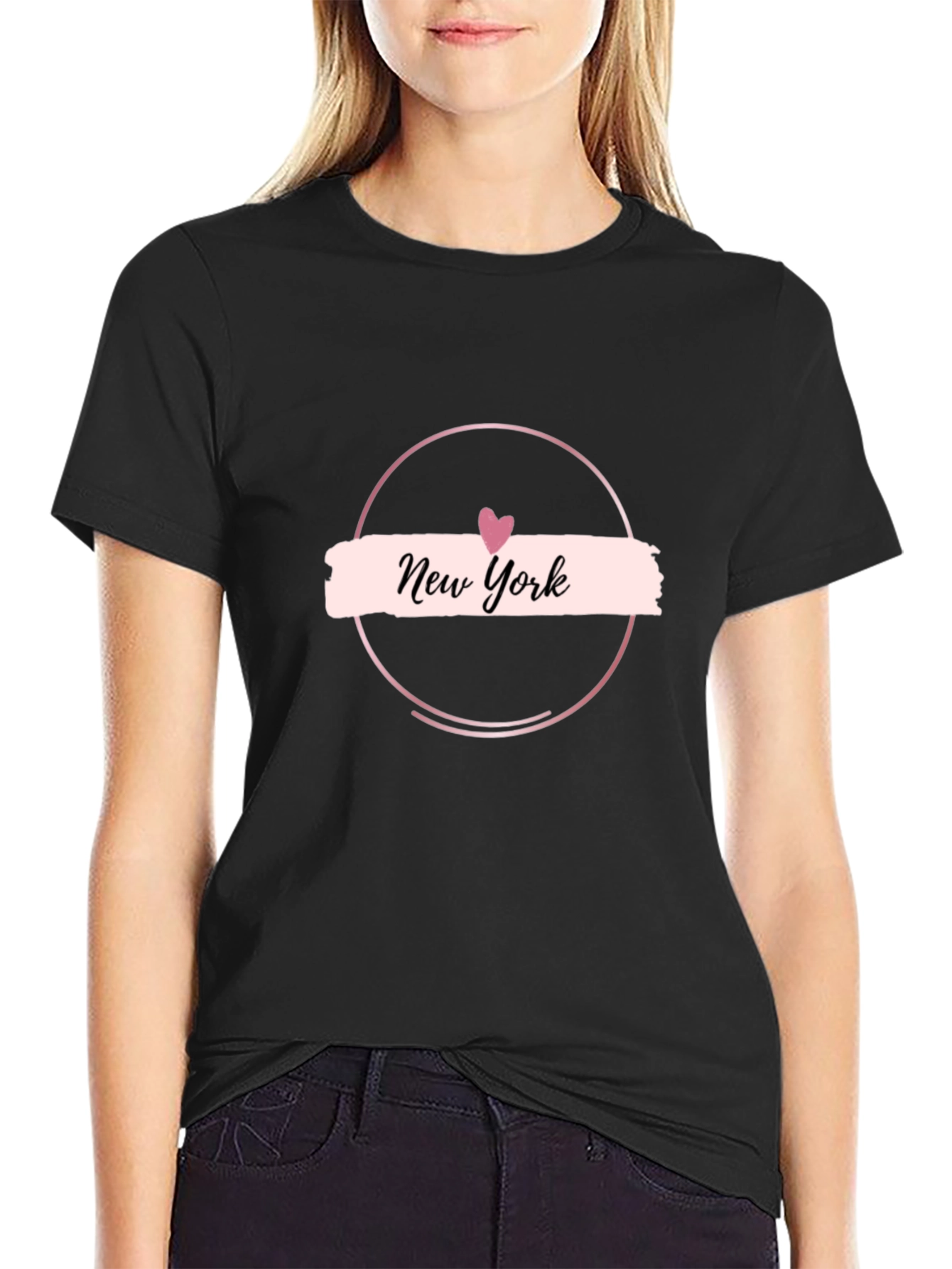 New York Heart Graphic Black T-Shirt