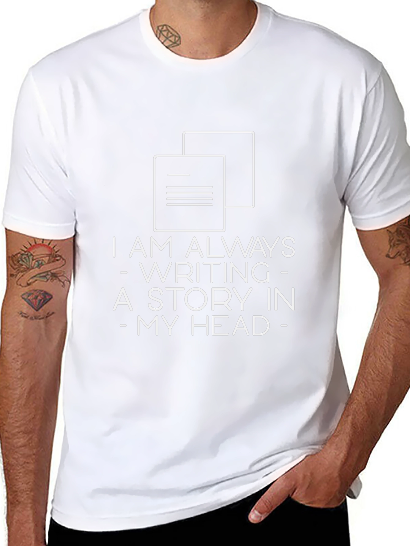 Storyteller Tee - Writing in My Head Graphic