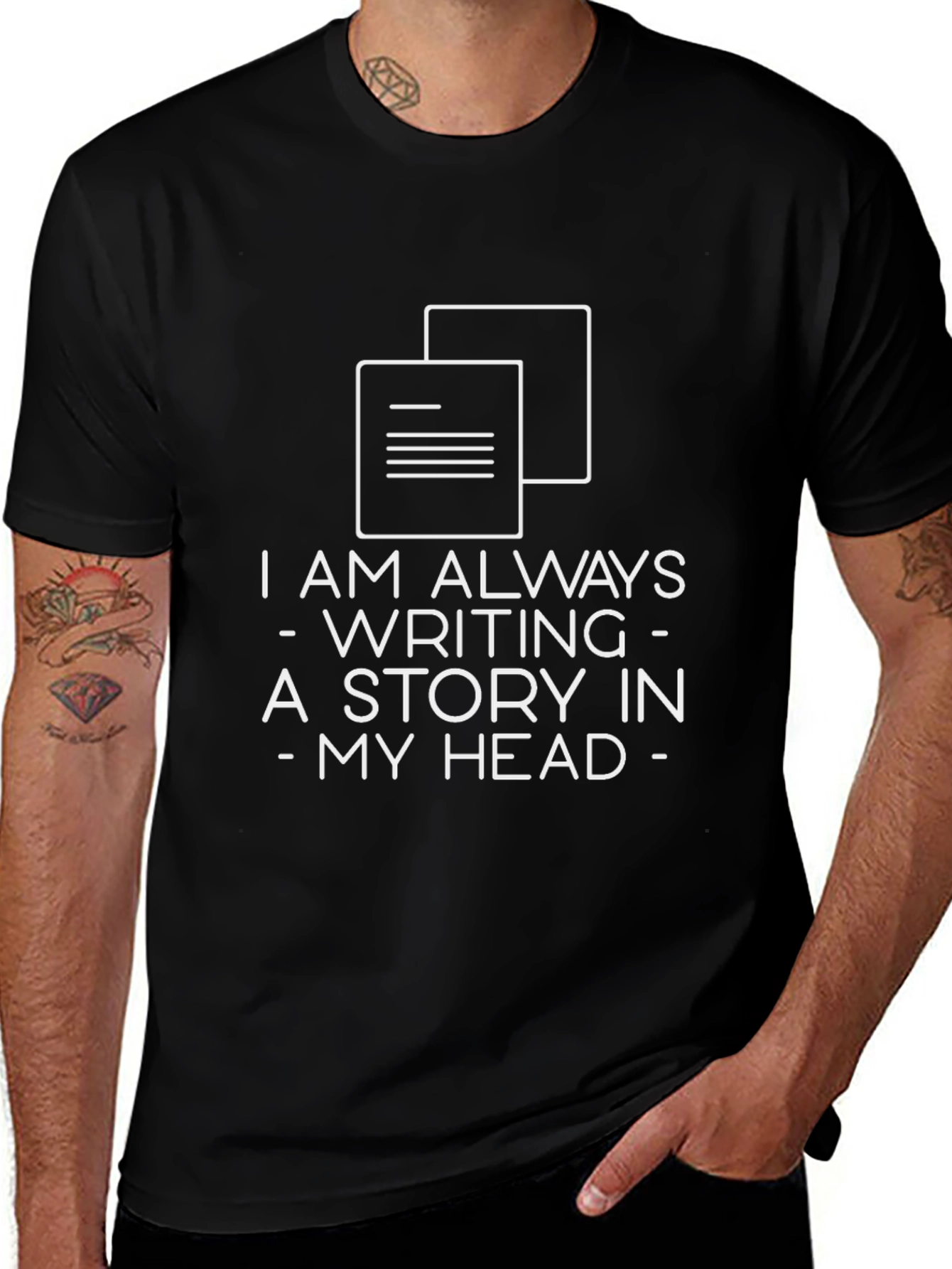 Storyteller Tee - Writing in My Head Graphic