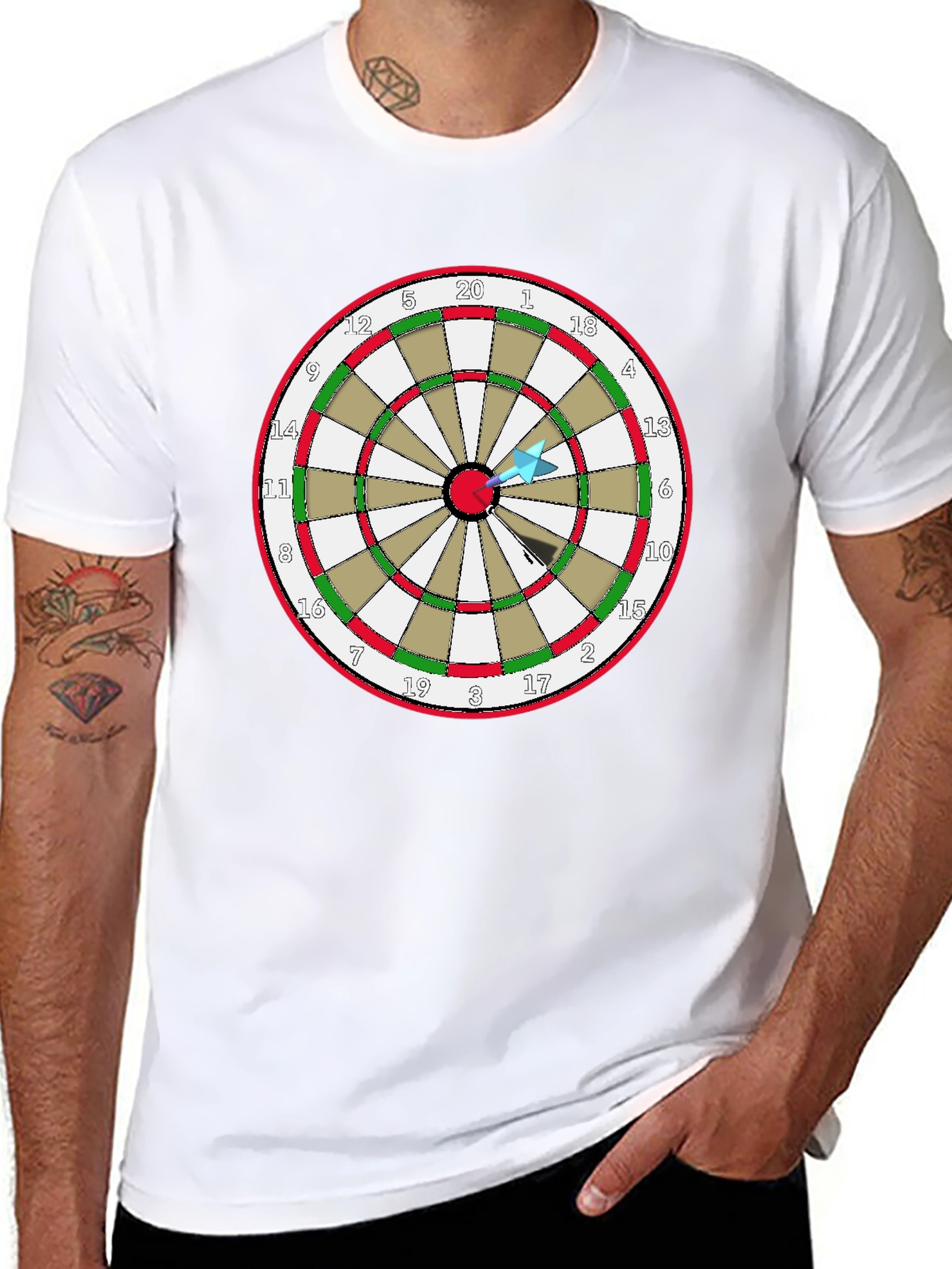 Darts T-Shirt - Bullseye Design Tee