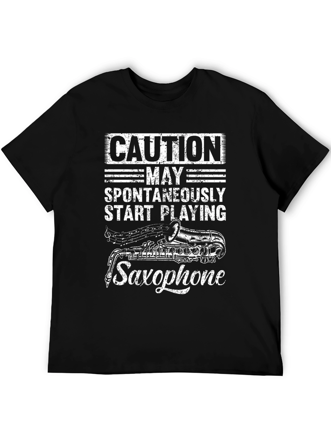 Caution May Spontaneously Play Saxophone T-Shirt