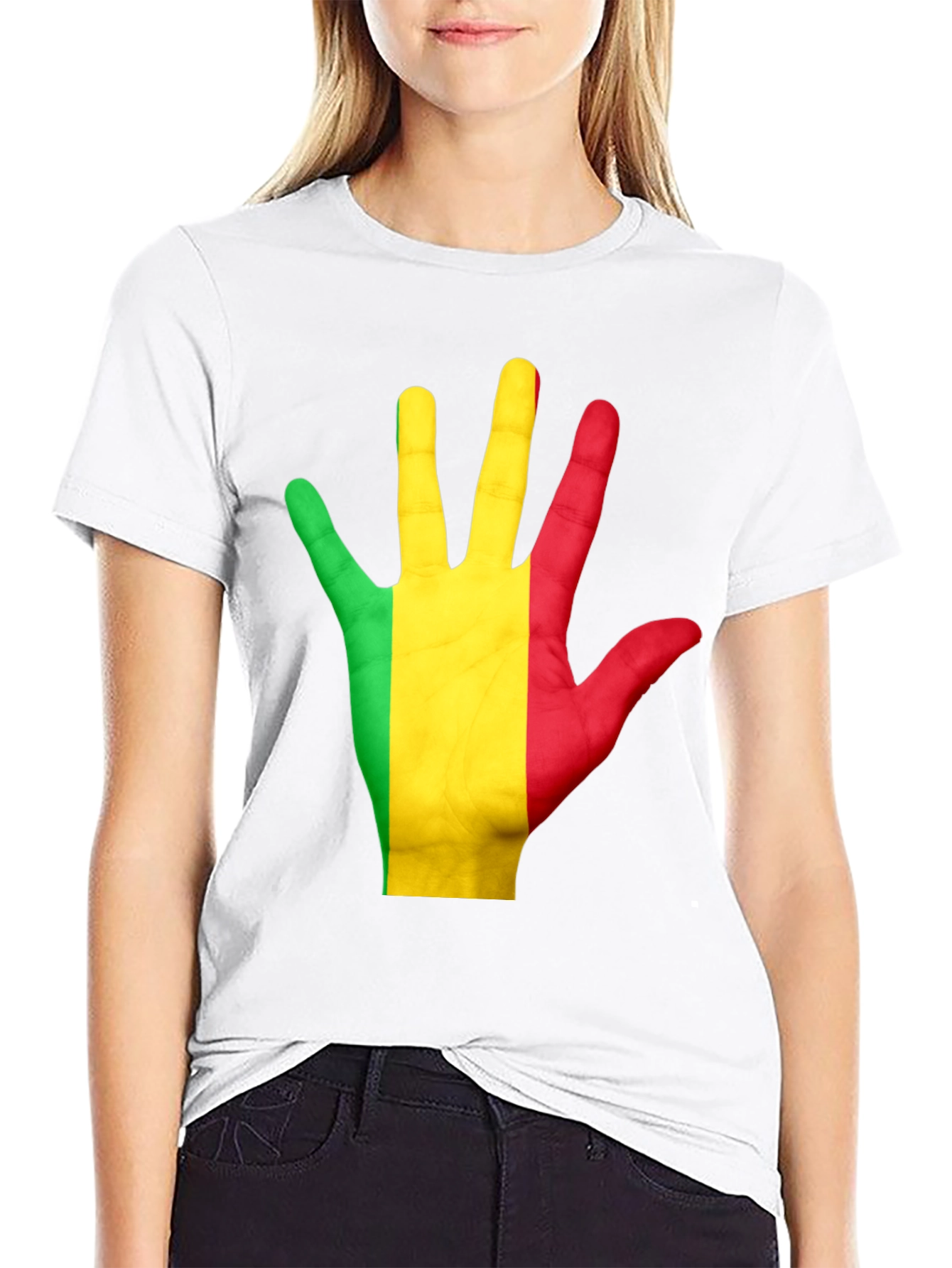Mali Flag Hand T-Shirt - Black Graphic Tee