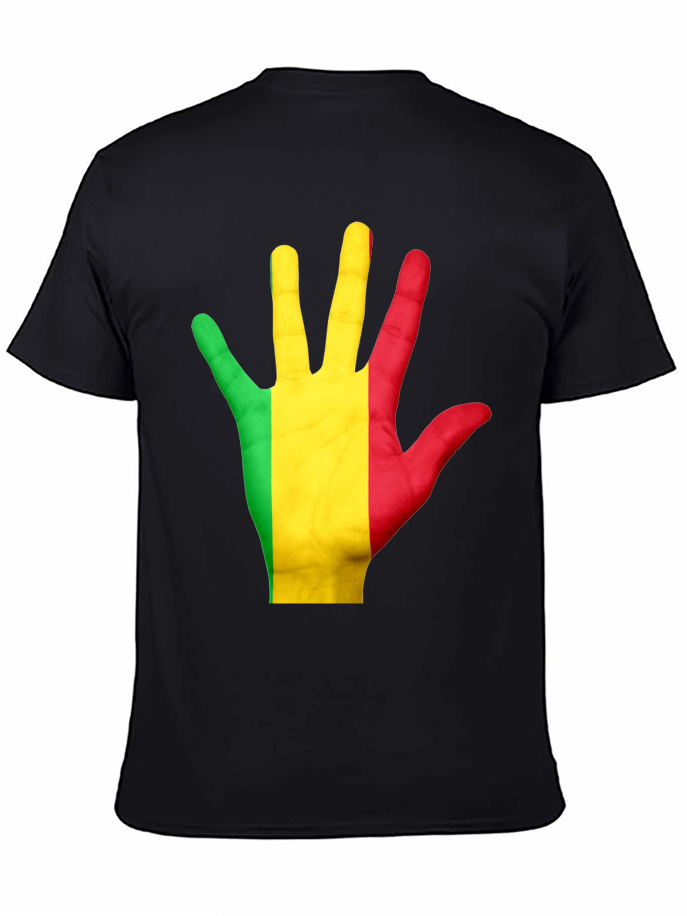 Mali Flag Hand T-Shirt - Black Graphic Tee