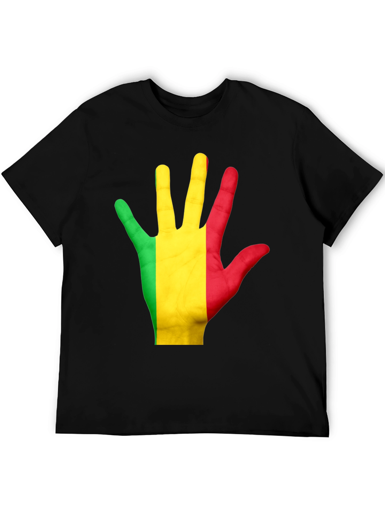 Mali Flag Hand T-Shirt - Black Graphic Tee