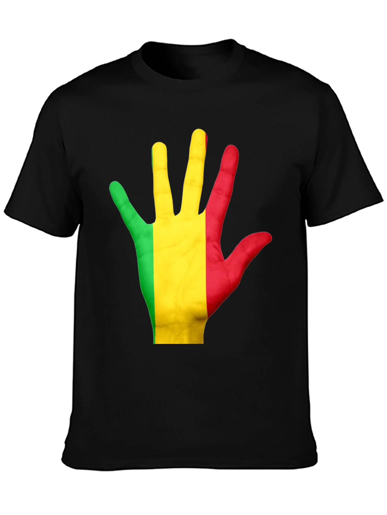 Mali Flag Hand T-Shirt - Black Graphic Tee