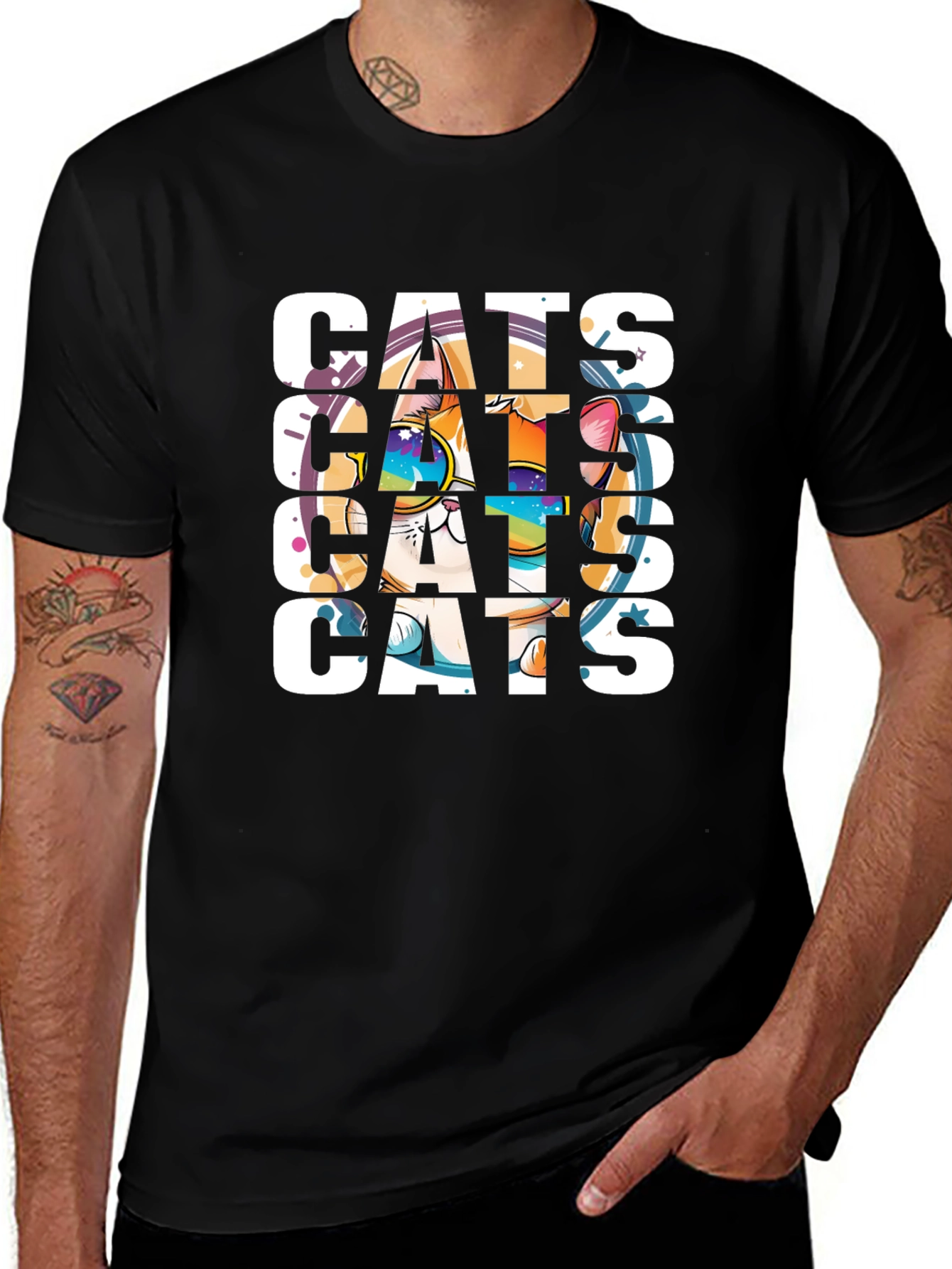 Cool Cats Graphic Tee - Unisex Black T-Shirt