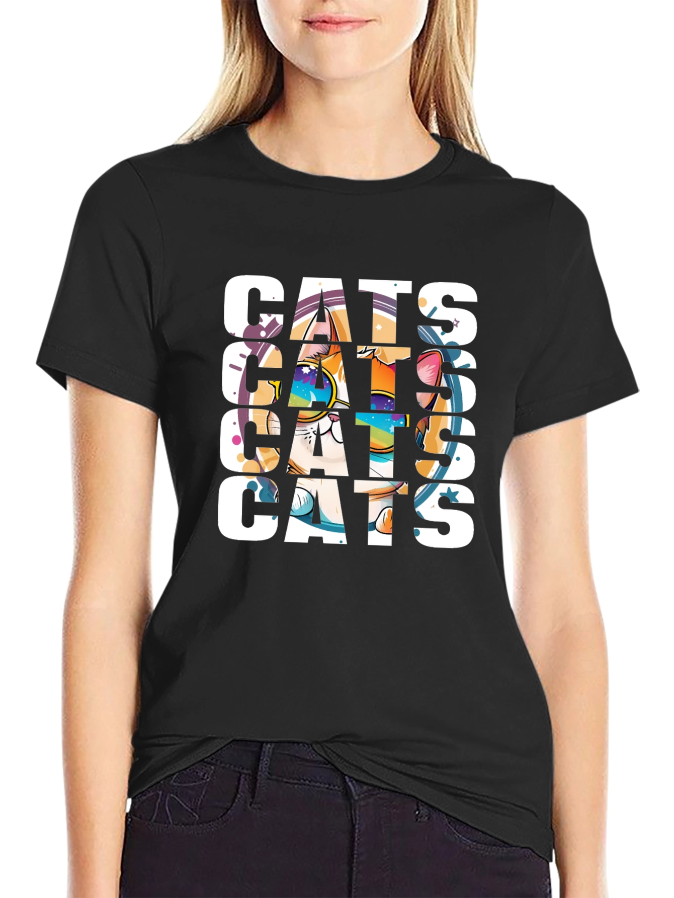 Cool Cats Graphic Tee - Unisex Black T-Shirt