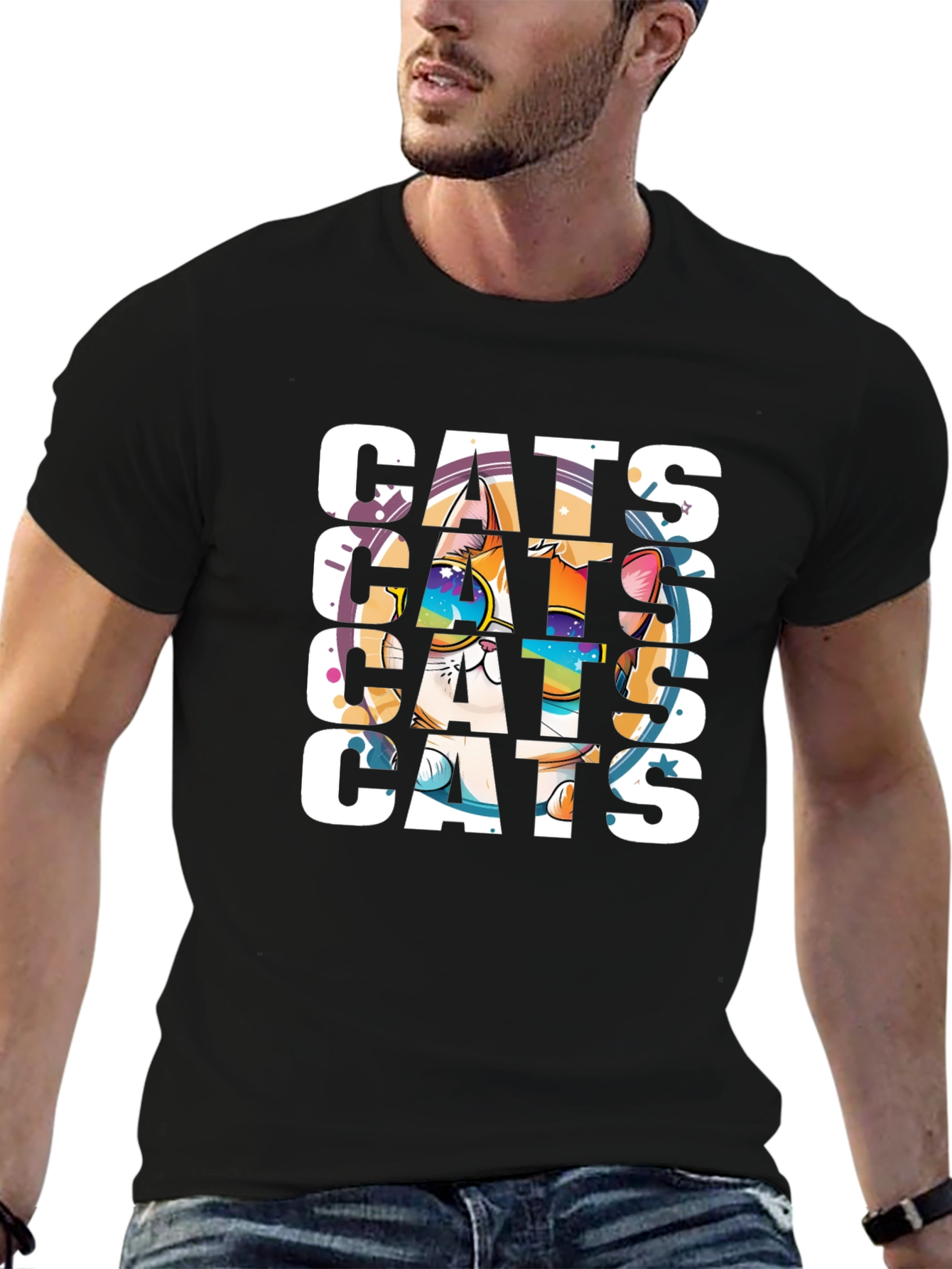 Cool Cats Graphic Tee - Unisex Black T-Shirt