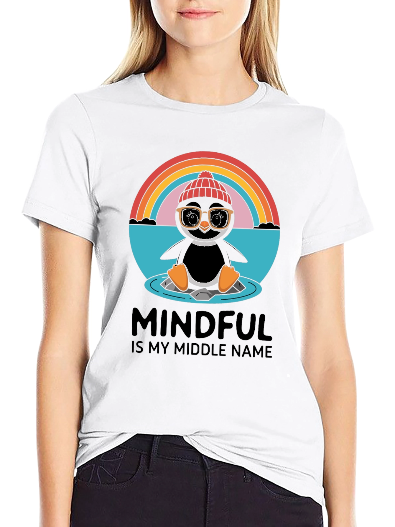 Mindful Penguin Graphic Tee