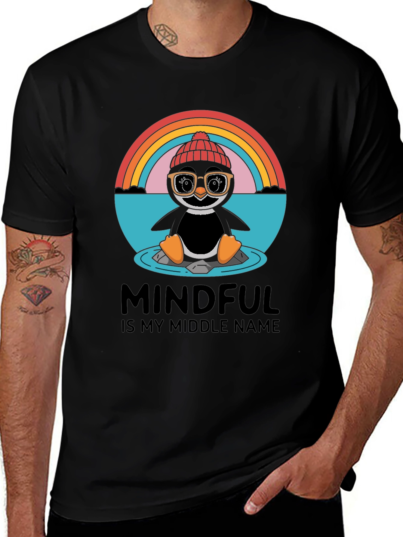 Mindful Penguin Graphic Tee