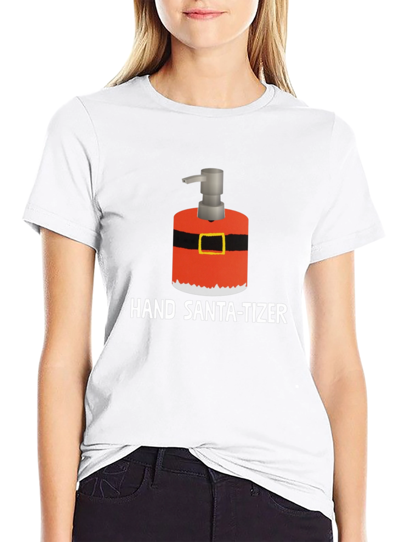 Hand Santa-tizer Black Holiday T-Shirt