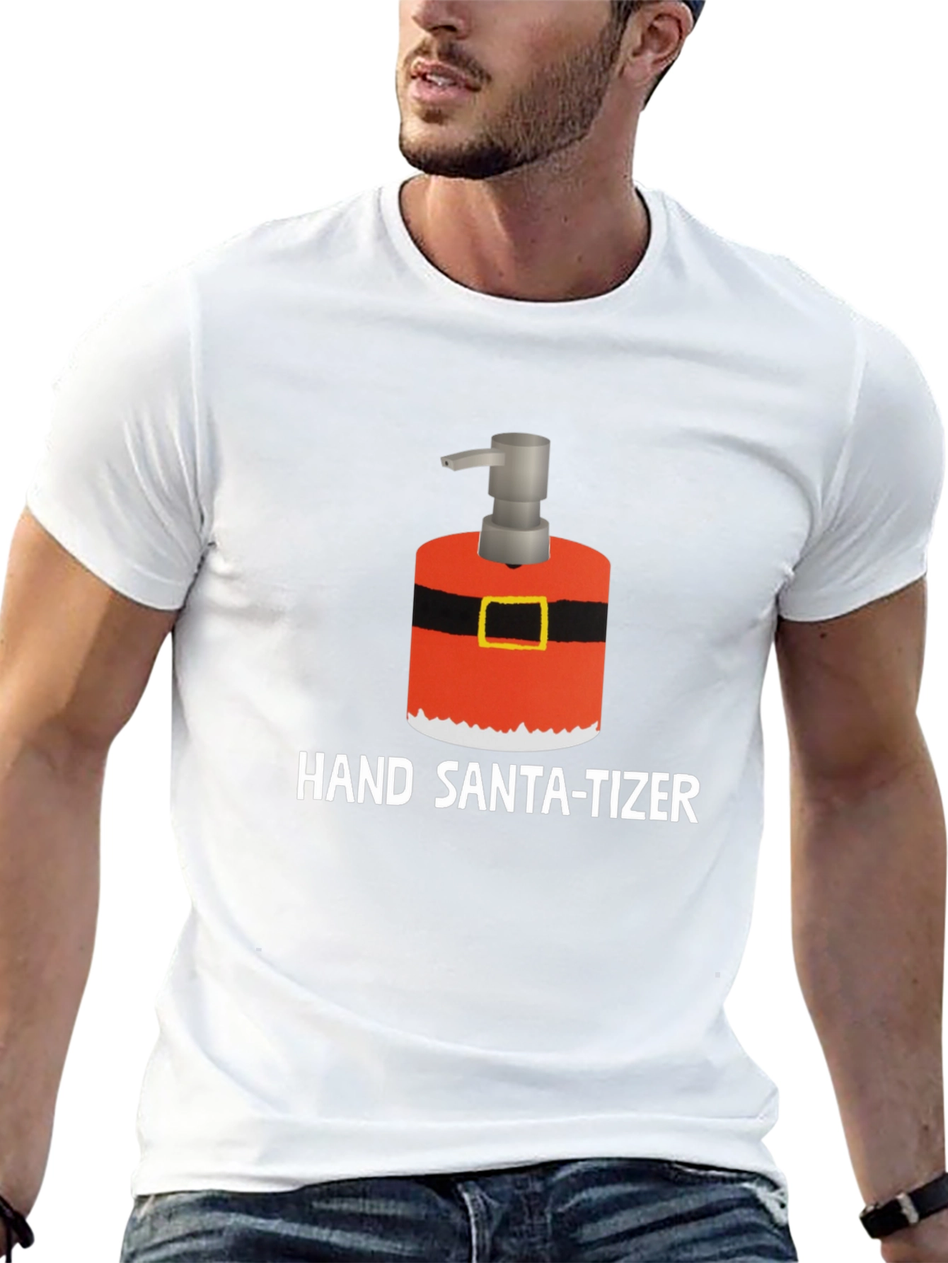 Hand Santa-tizer Black Holiday T-Shirt