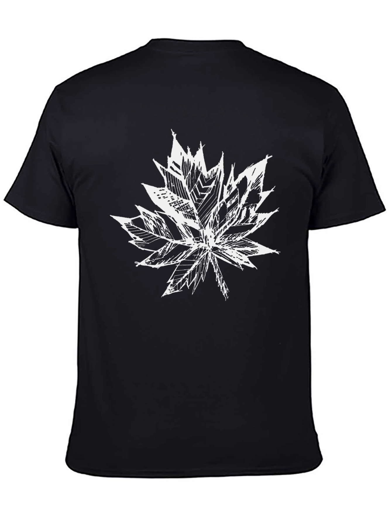 Maple Leaf Graphic Print Black T-Shirt