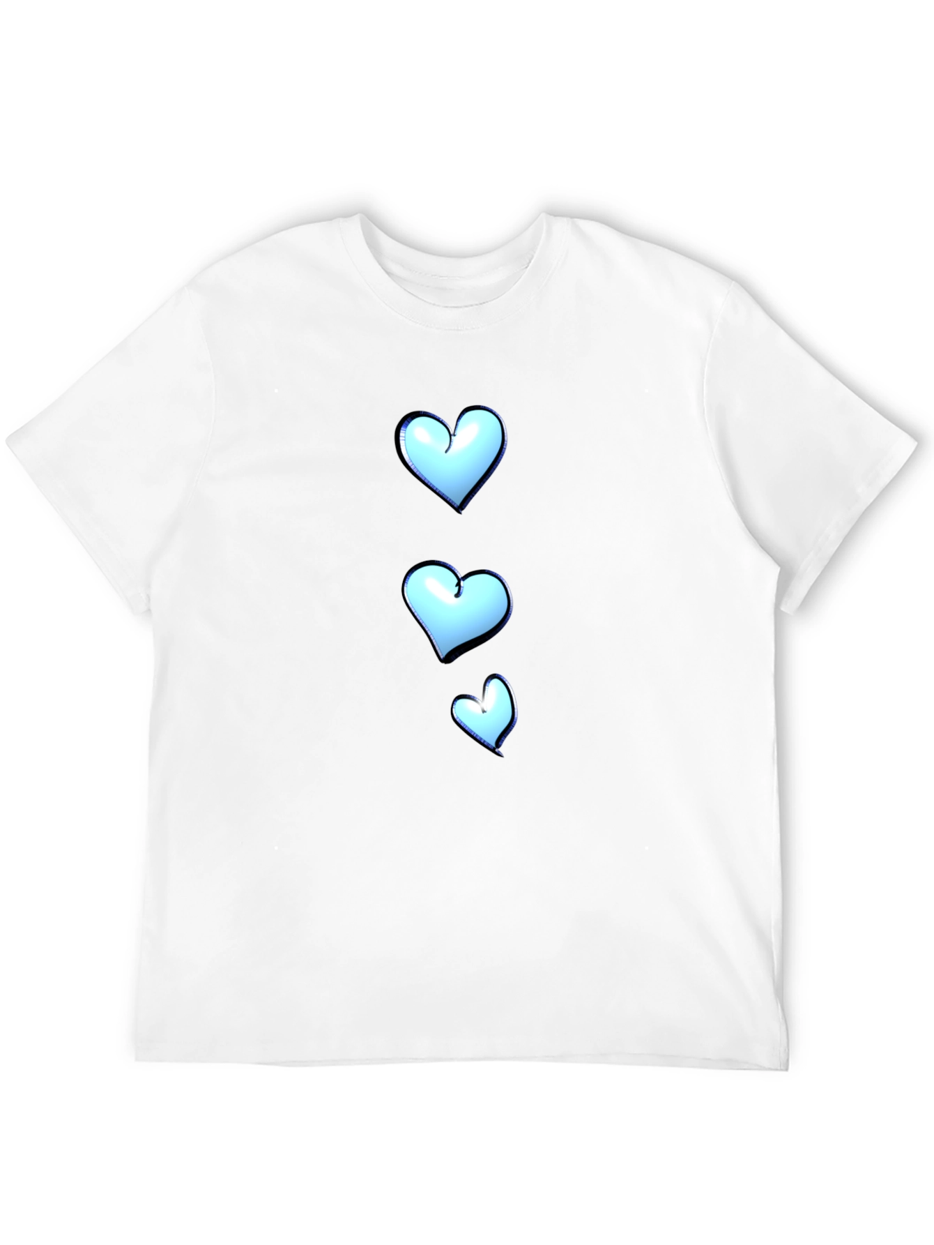 Mens Black T-Shirt with Heart Graphic