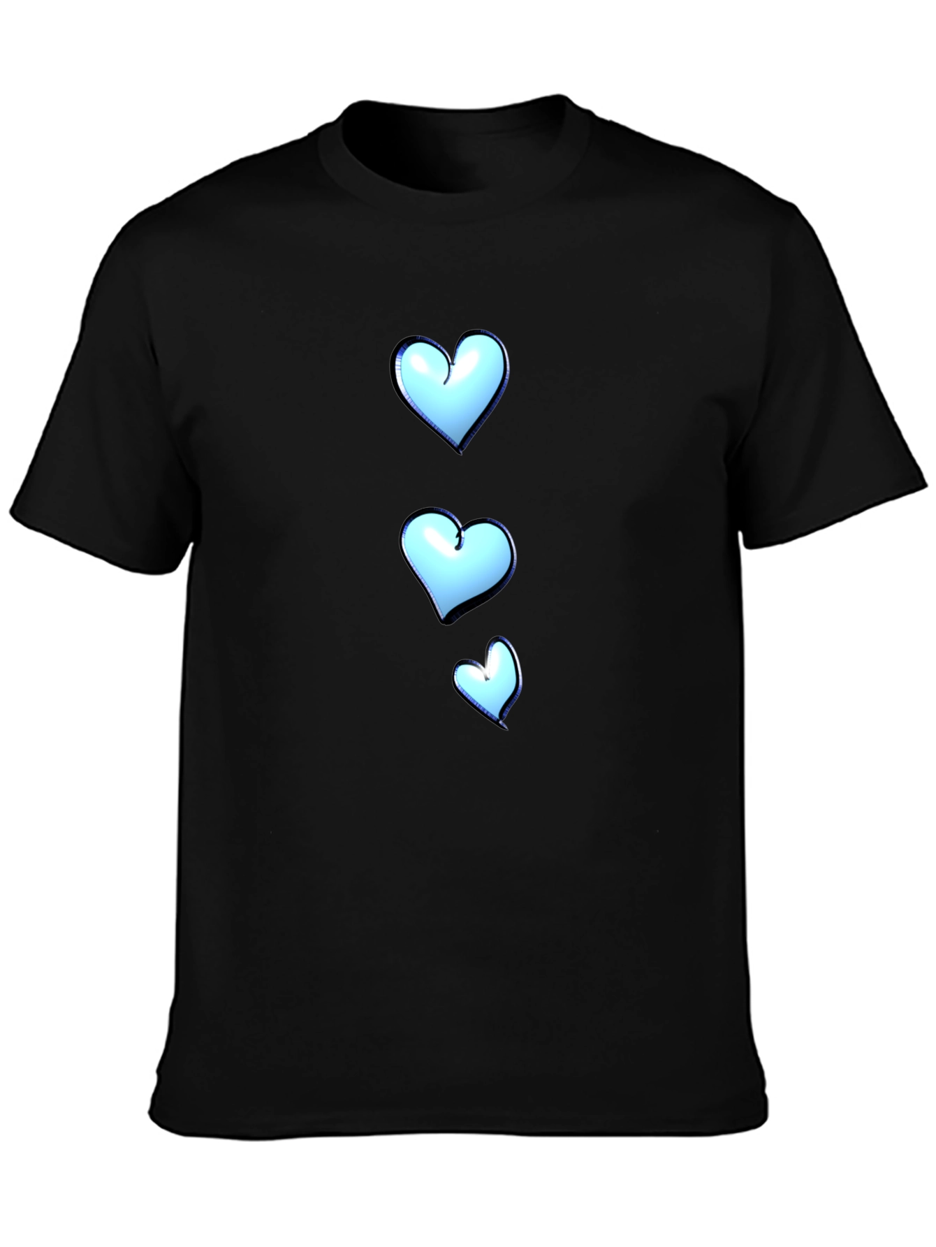 Mens Black T-Shirt with Heart Graphic