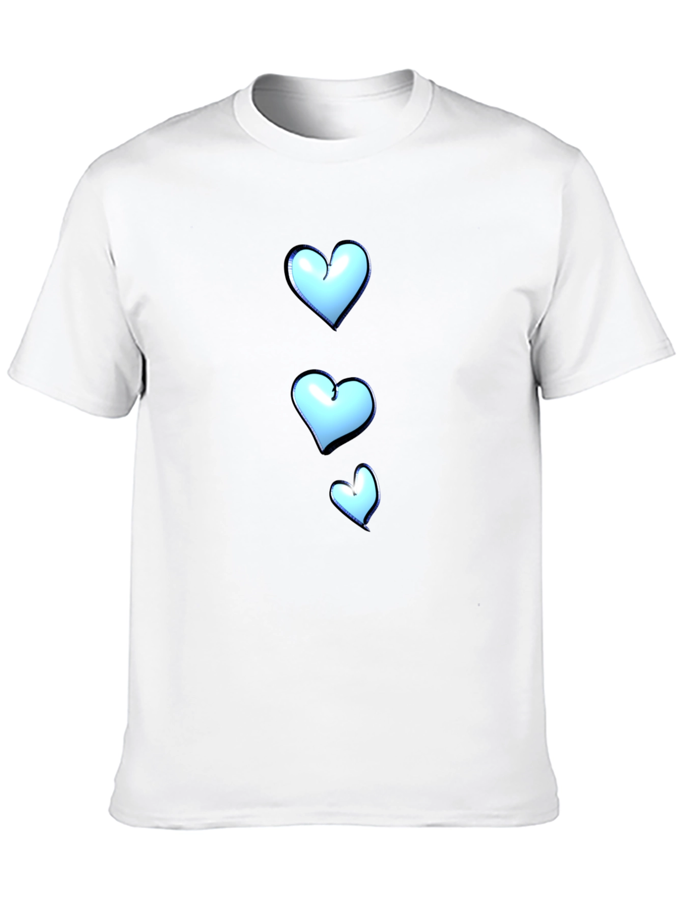 Mens Black T-Shirt with Heart Graphic