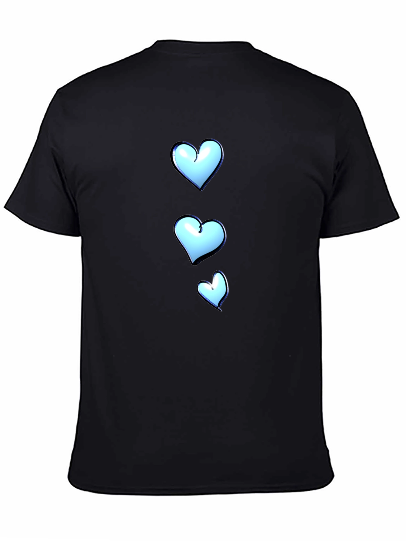 Mens Black T-Shirt with Heart Graphic