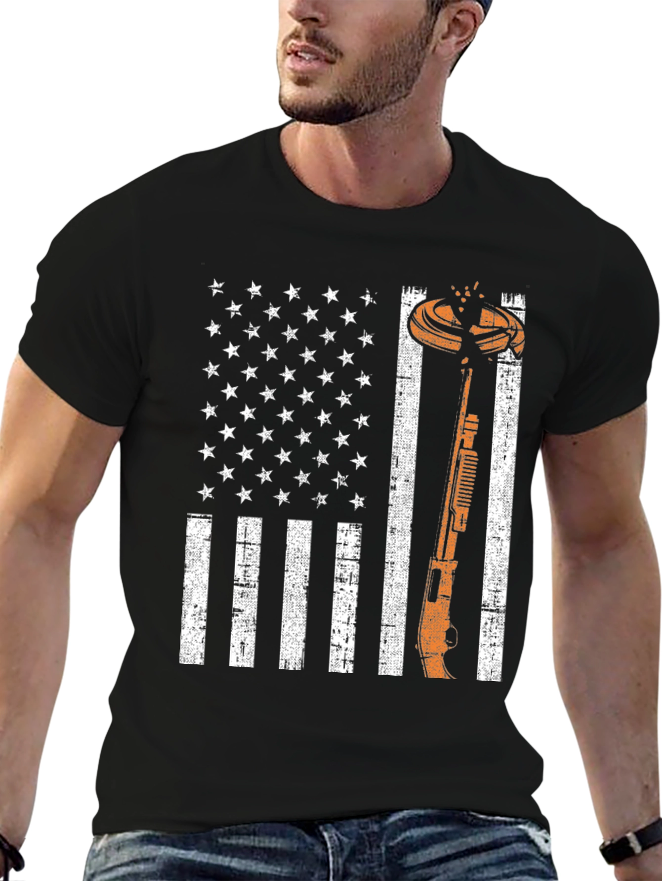 American Flag Skeet Shooting T-Shirt