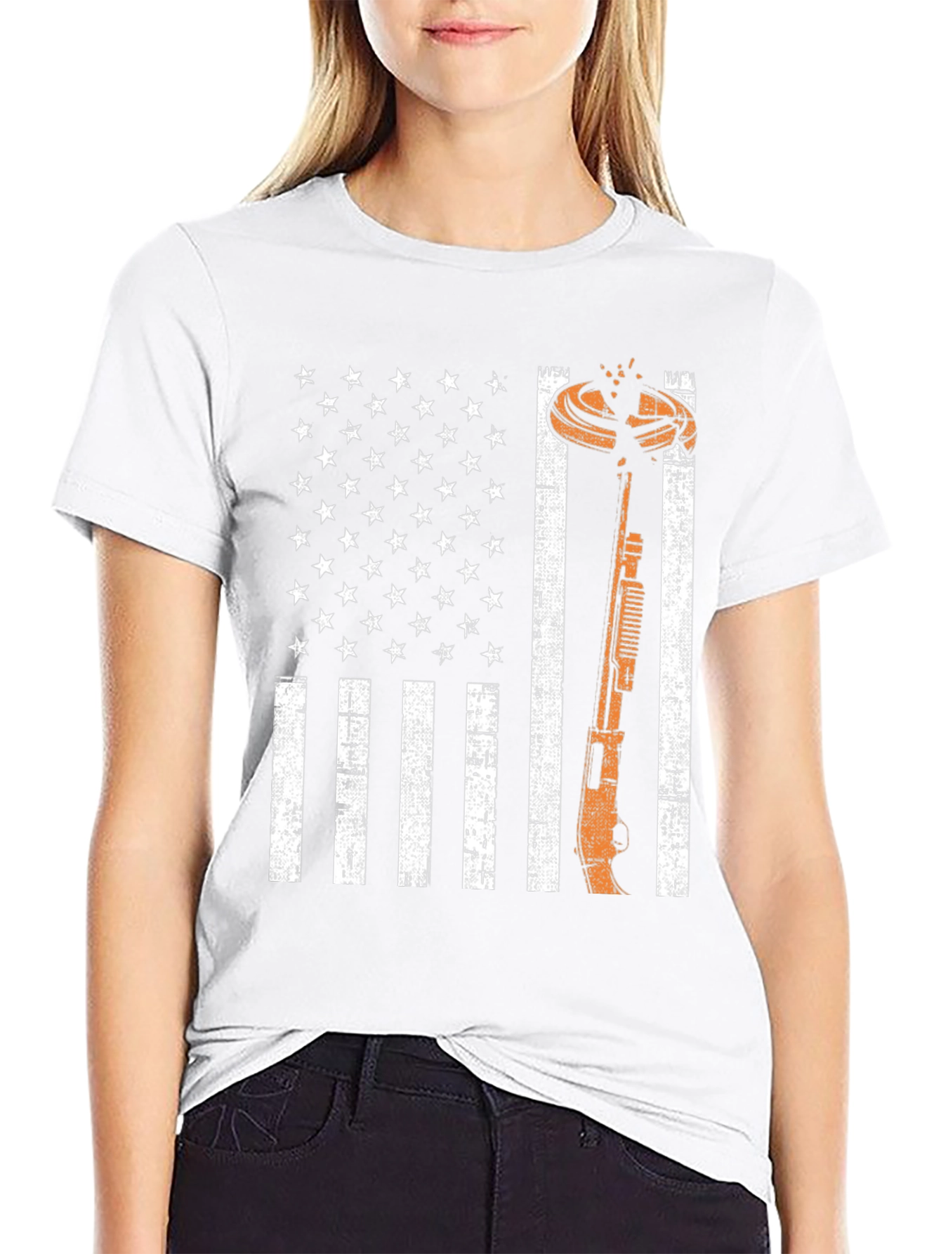 American Flag Skeet Shooting T-Shirt