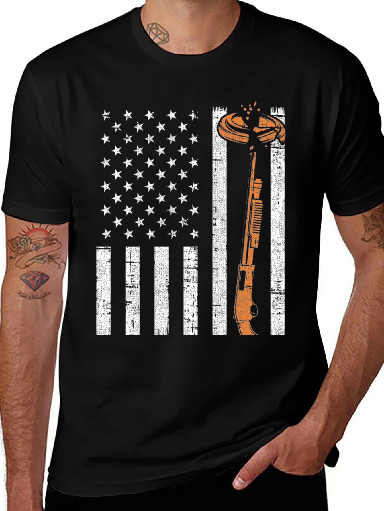 American Flag Skeet Shooting T-Shirt