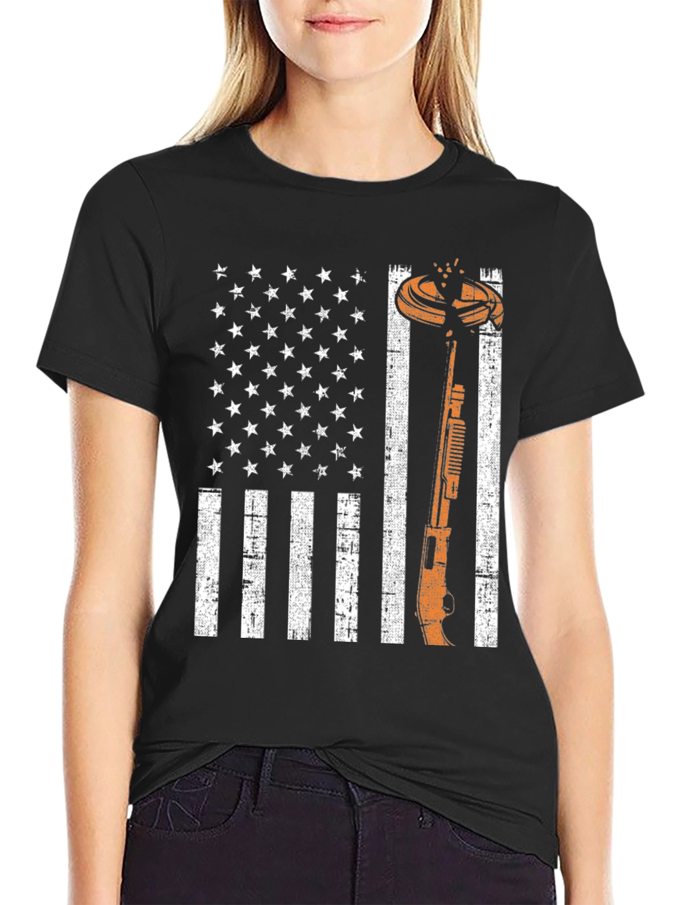 American Flag Skeet Shooting T-Shirt
