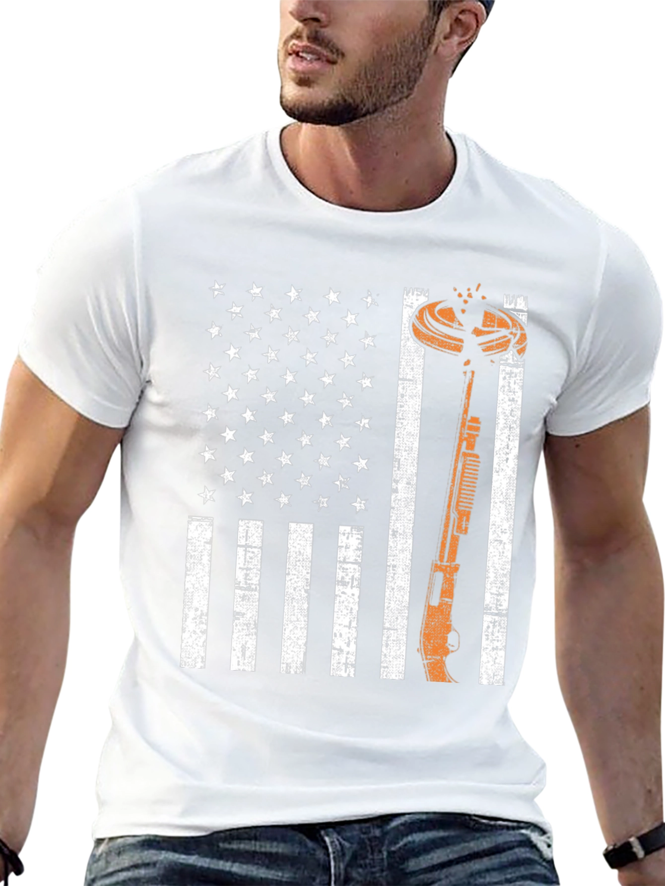 American Flag Skeet Shooting T-Shirt