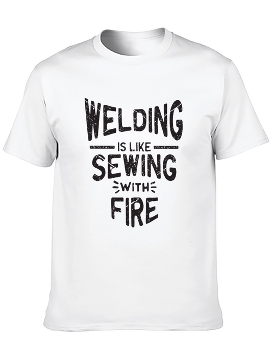 Welding Like Sewing with Fire Black T-Shirt