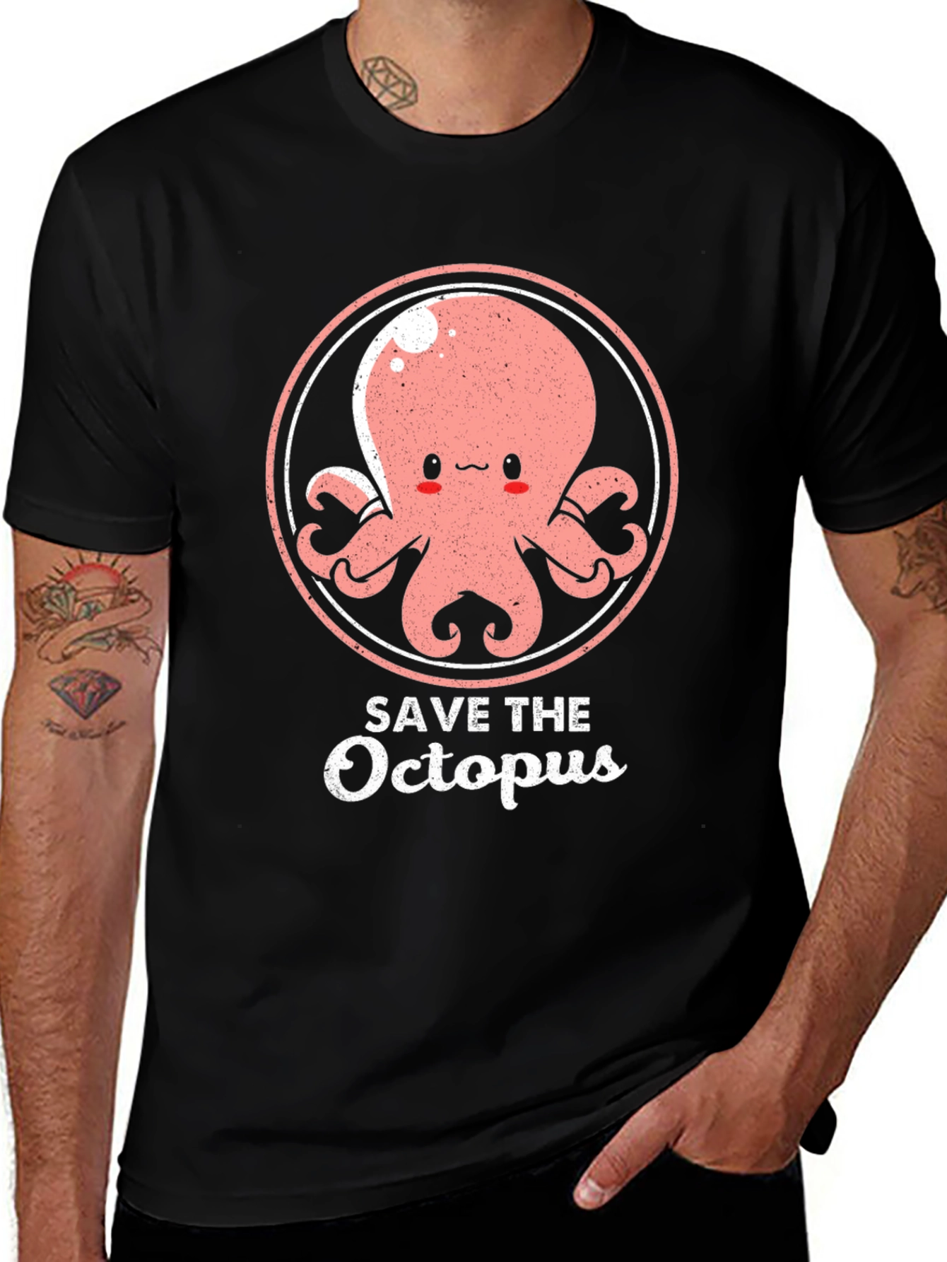 Save the Octopus Graphic Tee - Cute Conservation T-Shirt