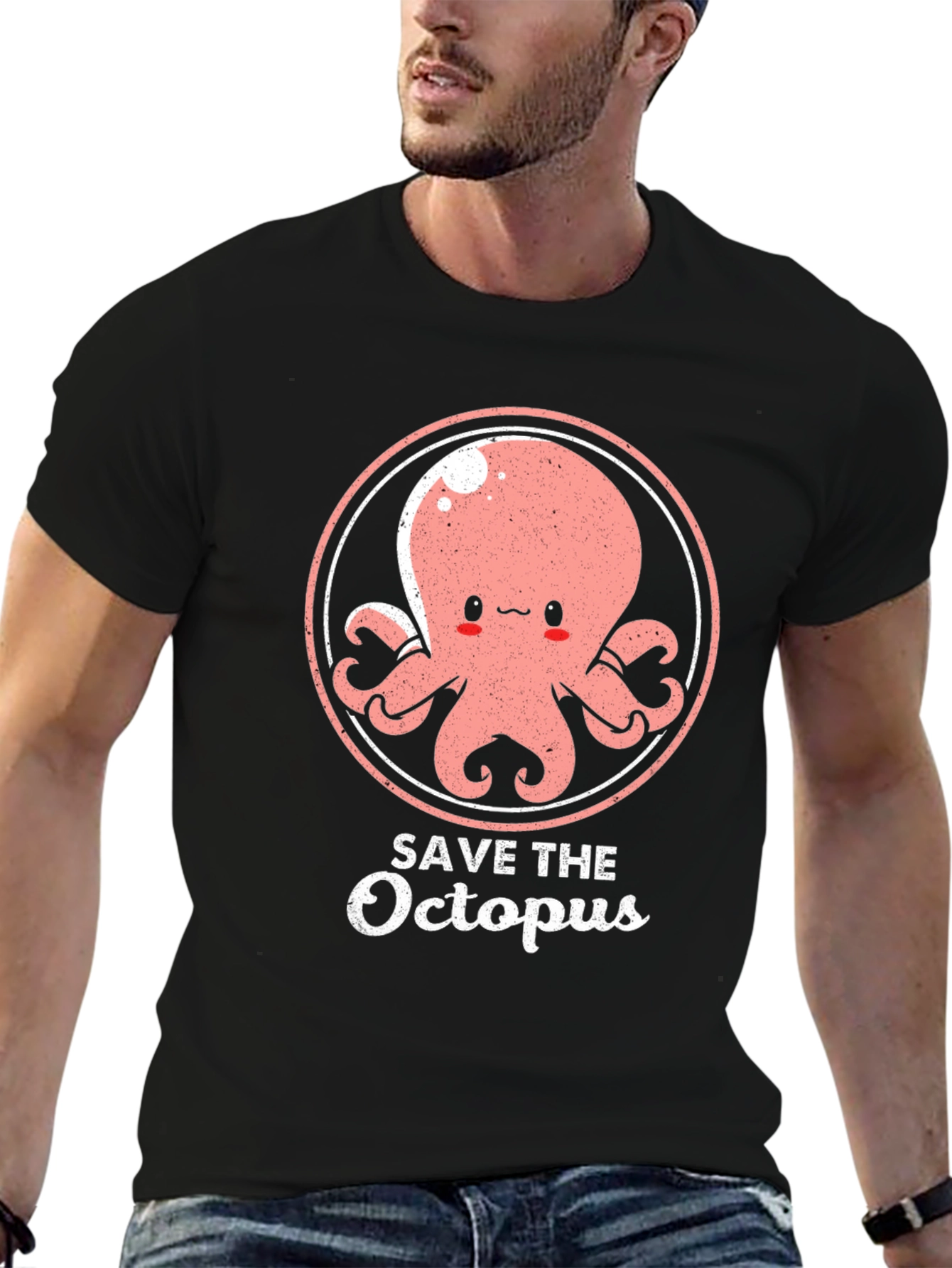 Save the Octopus Graphic Tee - Cute Conservation T-Shirt