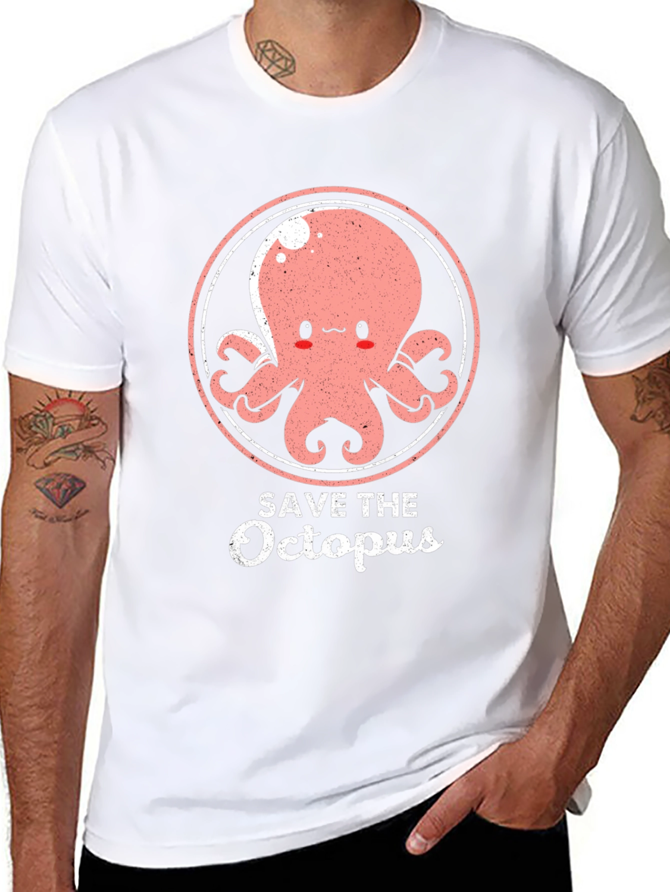 Save the Octopus Graphic Tee - Cute Conservation T-Shirt