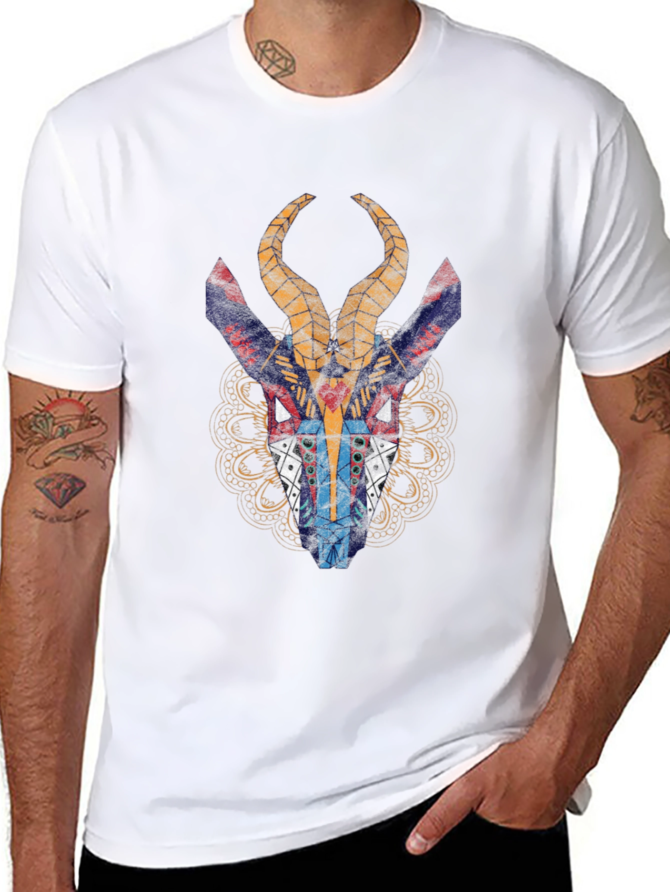 Geometric Animal Print T-Shirt