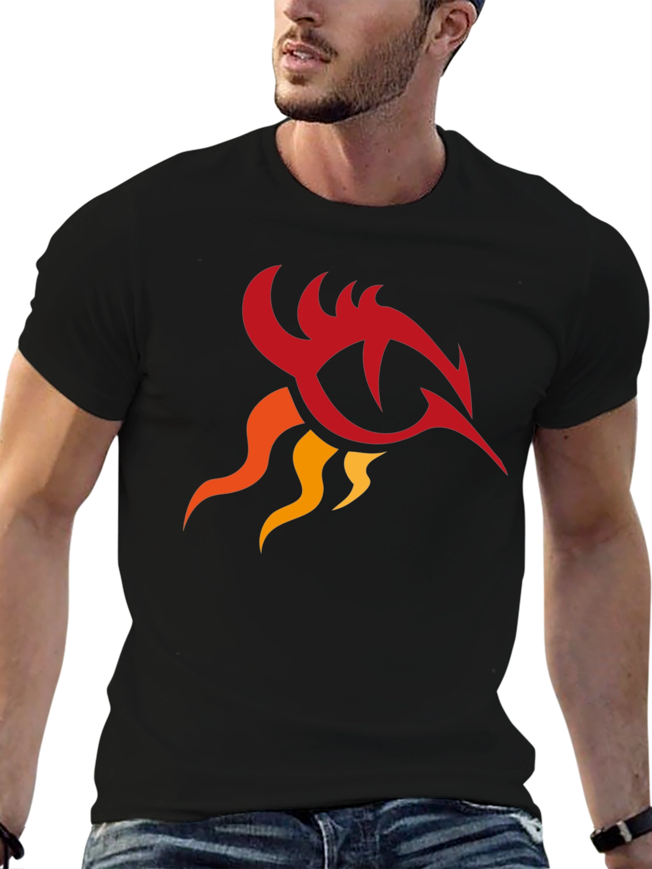 Tribal Phoenix Graphic Black T-Shirt