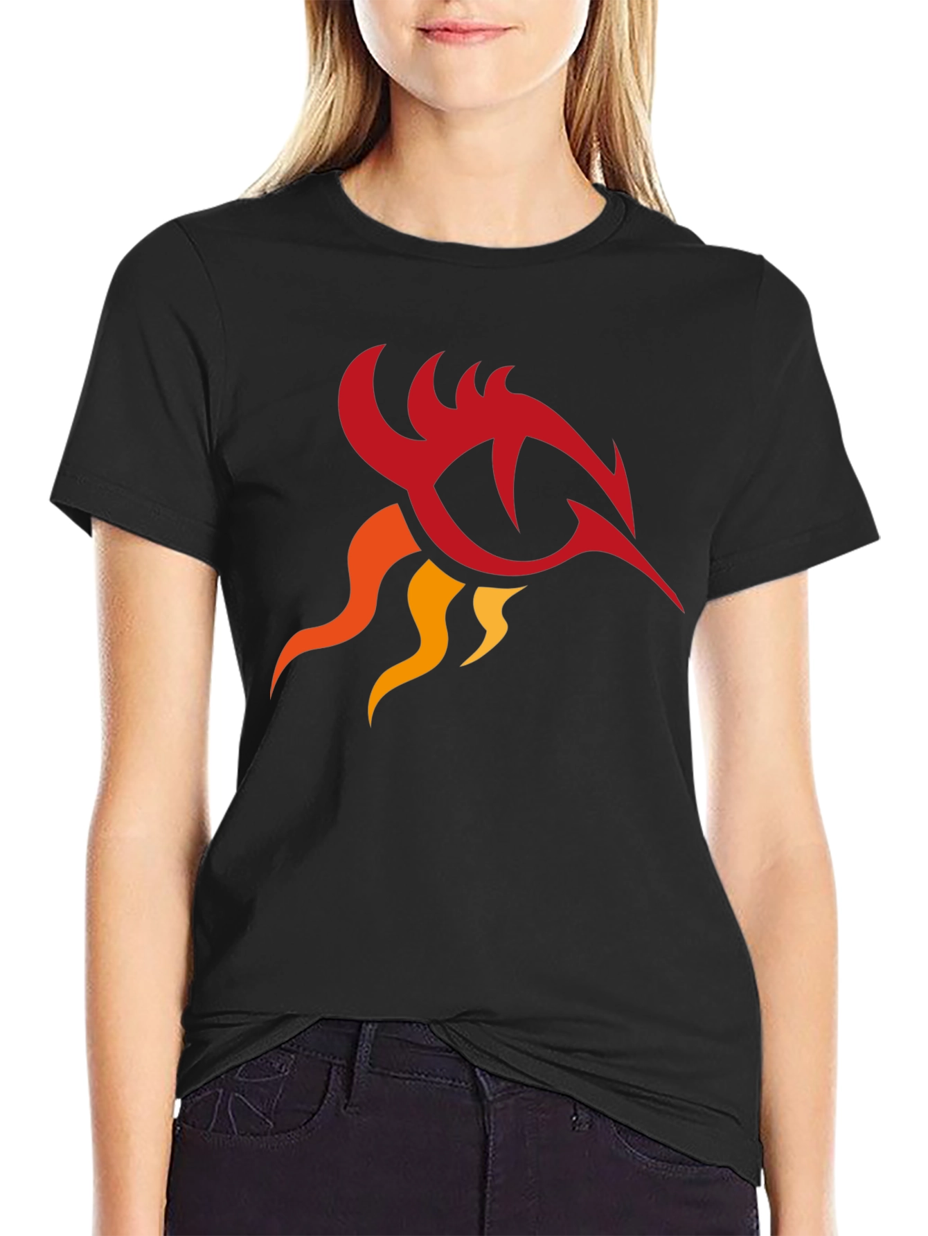 Tribal Phoenix Graphic Black T-Shirt