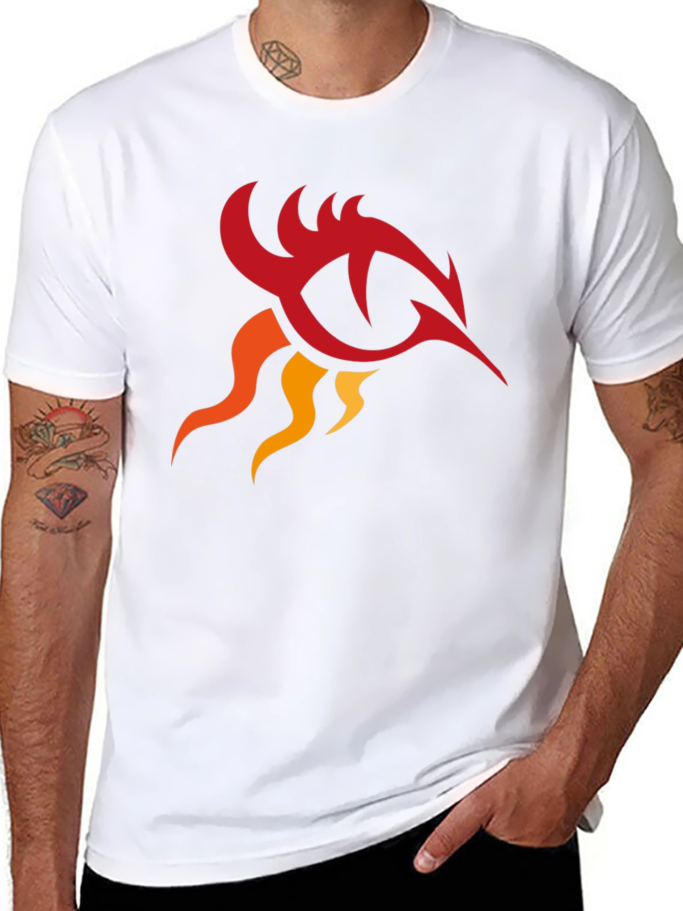 Tribal Phoenix Graphic Black T-Shirt