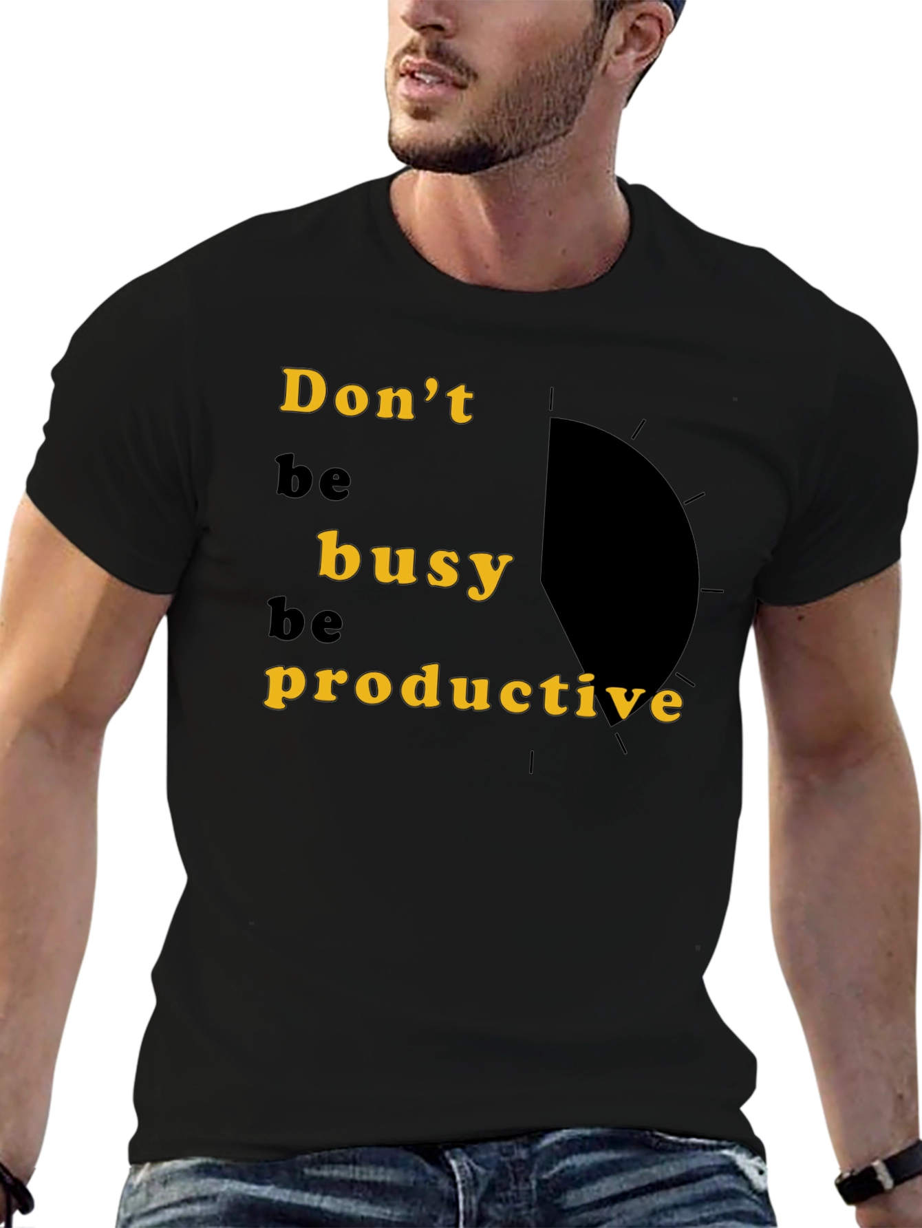 Dont Be Busy Be Productive Black Graphic Tee