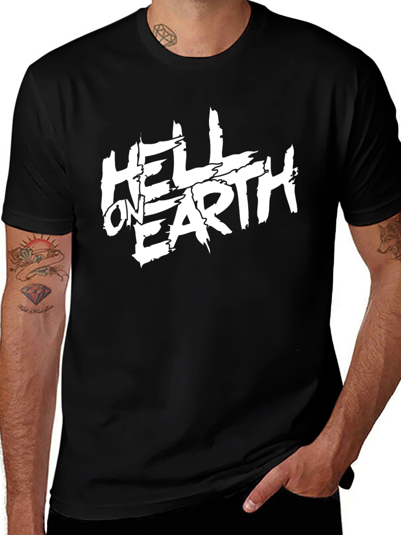 Hell On Earth Graphic Tee - Black Cotton T-Shirt