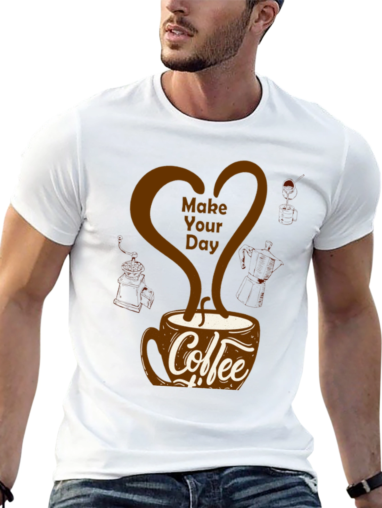 Coffee Lovers T-Shirt - Make Your Day Design