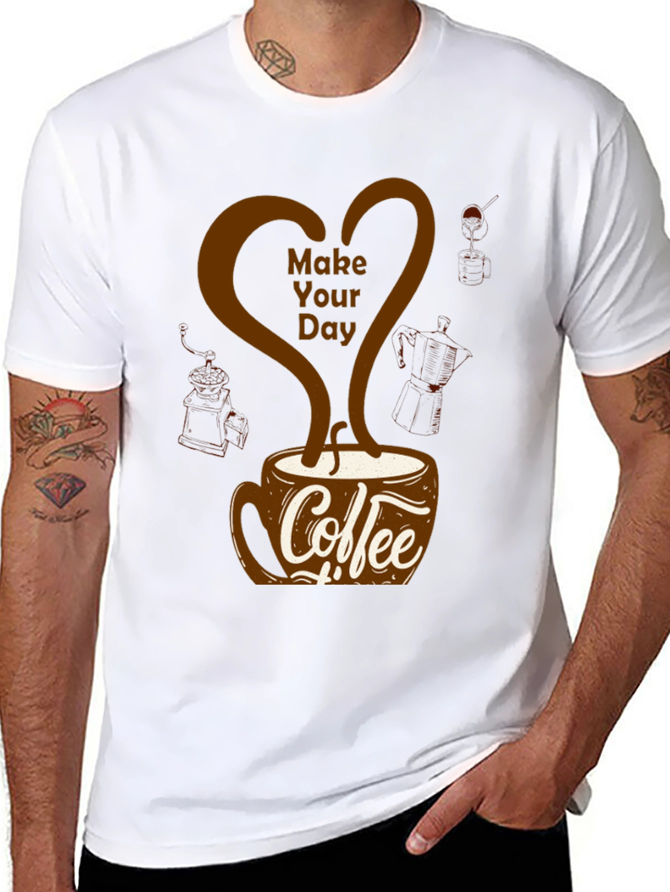 Coffee Lovers T-Shirt - Make Your Day Design