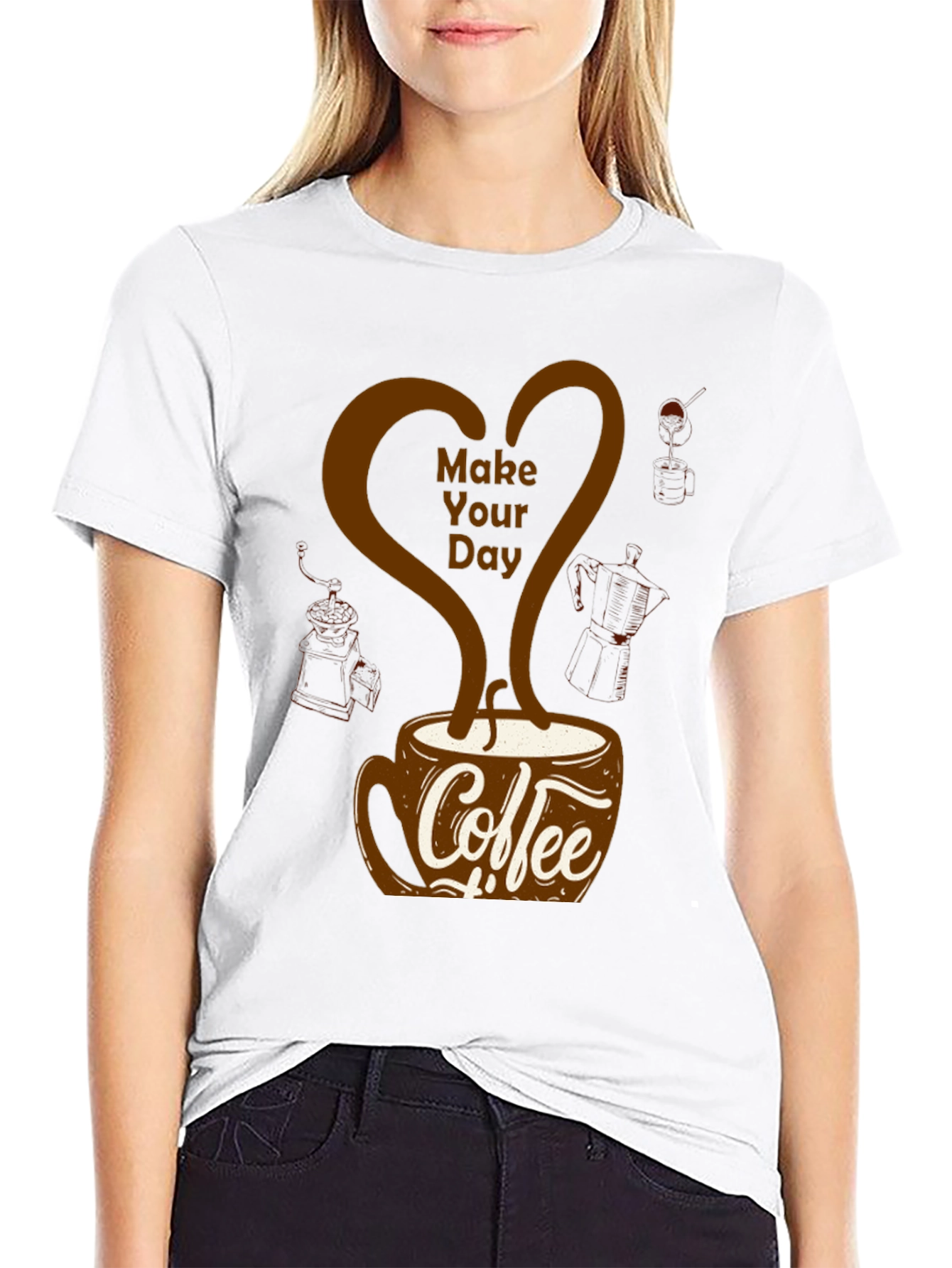 Coffee Lovers T-Shirt - Make Your Day Design