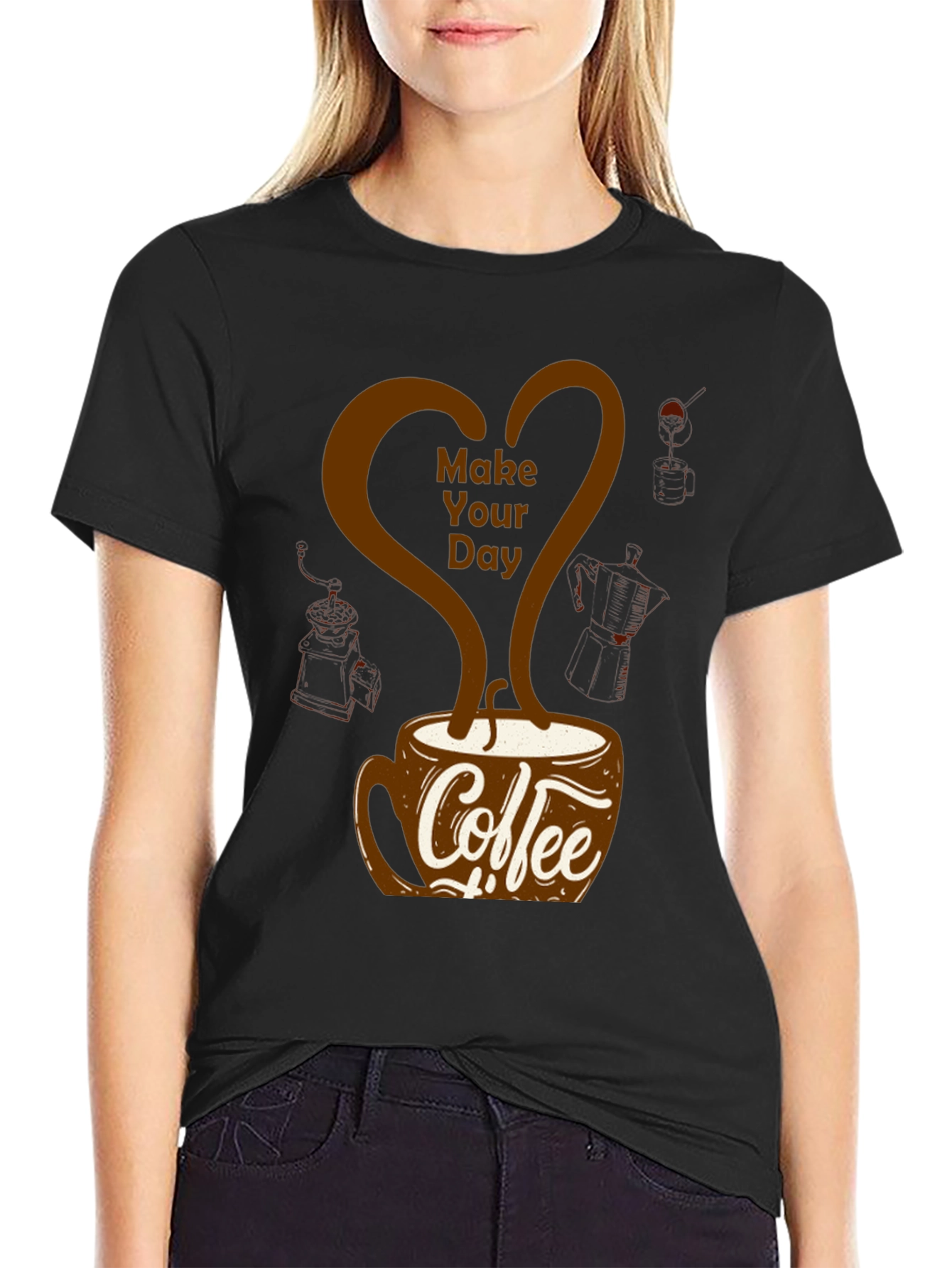 Coffee Lovers T-Shirt - Make Your Day Design