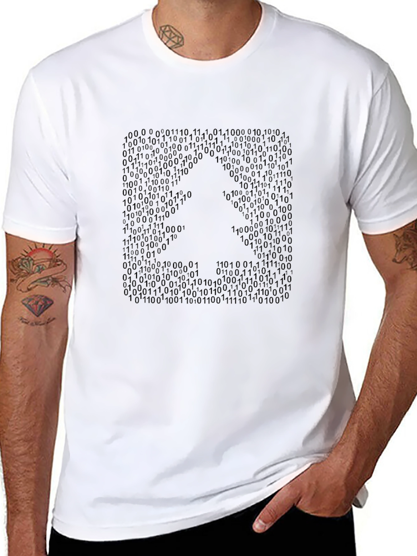 Binary Code Graphic Tee - Stylish Geek Fashion