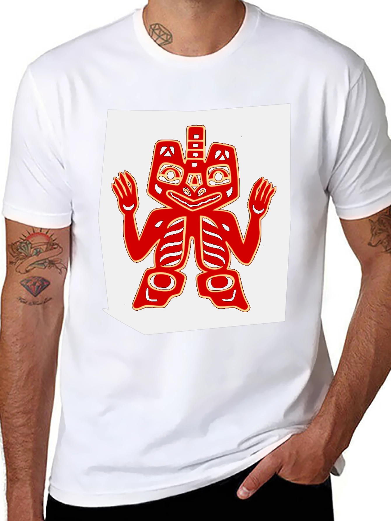 Tribal Art Tee - Black Cotton Blend
