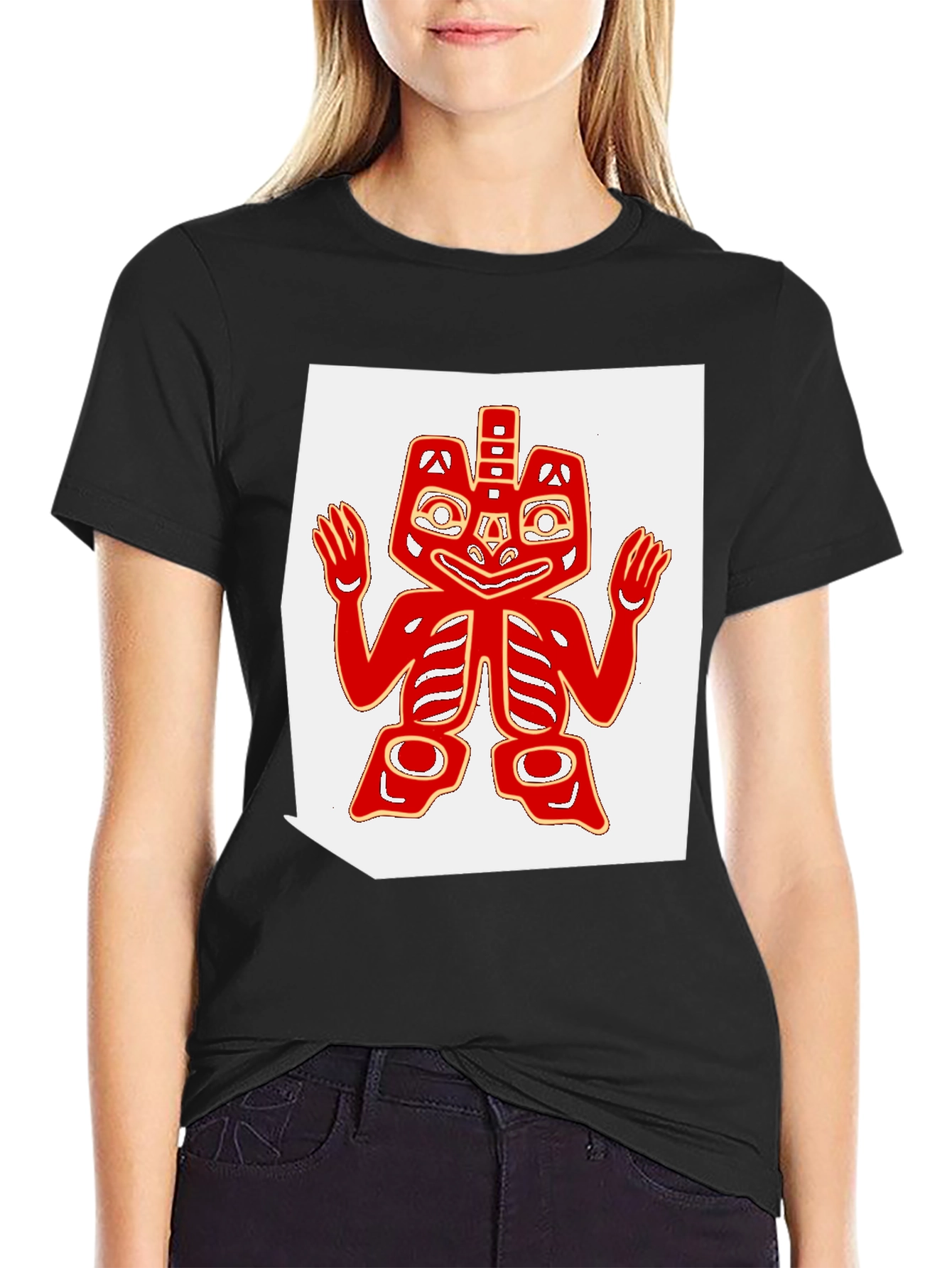 Tribal Art Tee - Black Cotton Blend